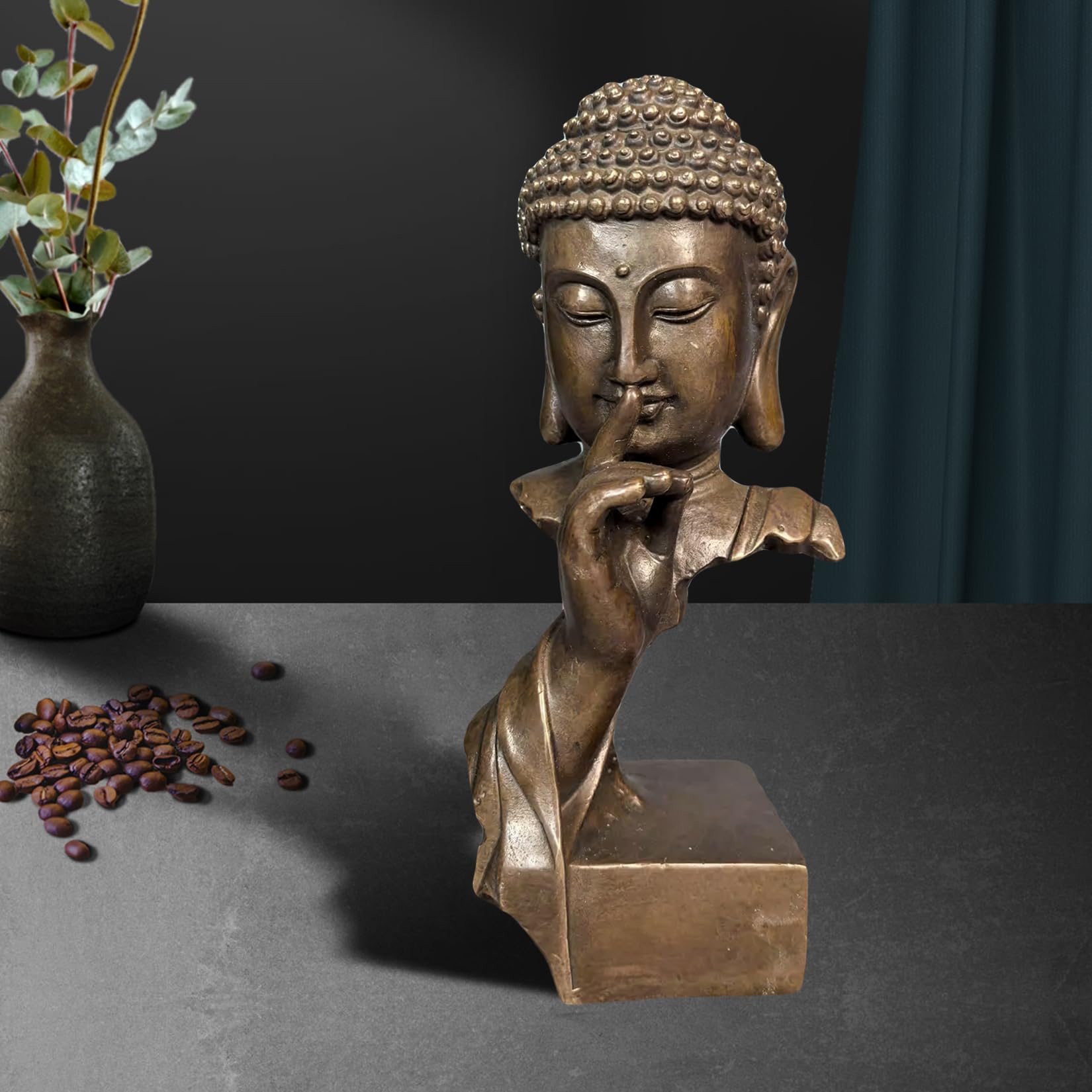 Ornamenti con buddha statua in stile zen Coltivare un'atmosfera spirituale serena ed edificante statua buddha Utilizzabile per home decor Giardino esterno ecc (B)