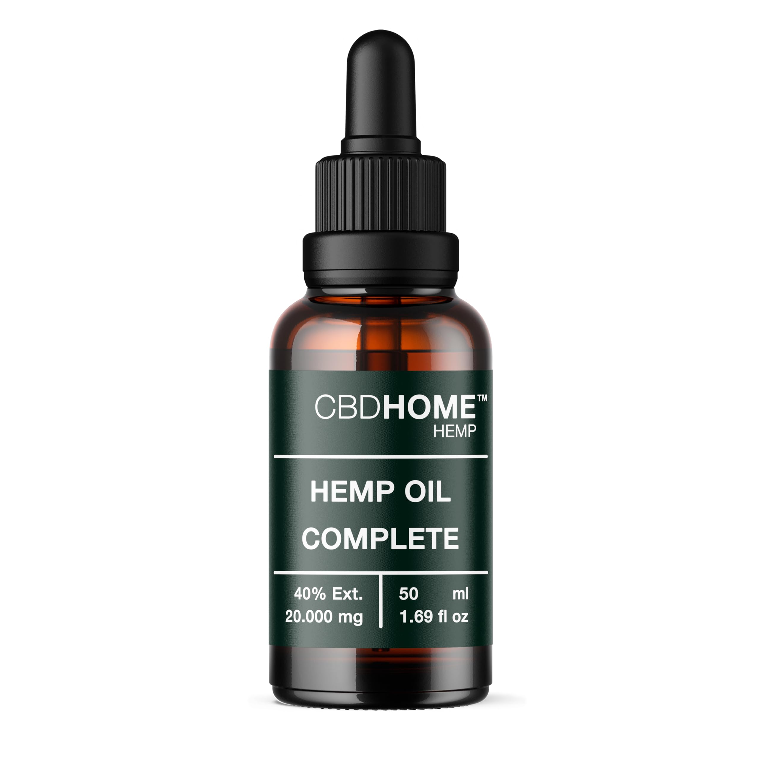 CBHOME Oils - Hemp Seed Oil 40% Max - 50 ml - Organic Coconut and Hemp Seed Base - Cold Pressed - No Additives or Solvents - 100% Plant Origin - EU Organic Certified - 2