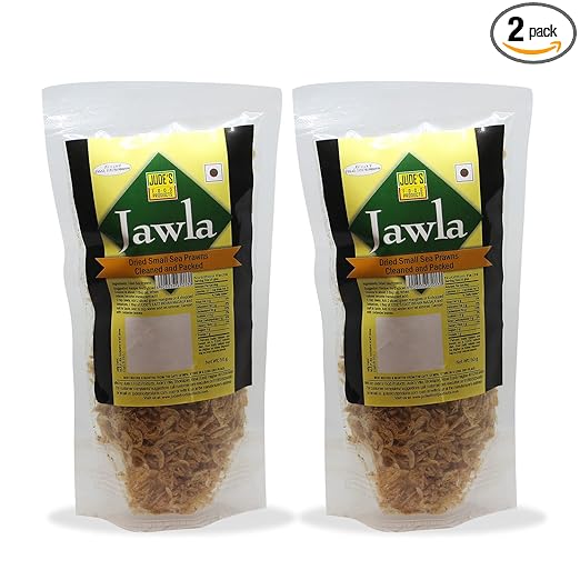 Jude's Food Products - Jawla | Dried Small Sea Prawns, Seafood | Cleaned and Packed | Ready to Use | Perfect for Cooking | Pack of 2 x 50 gms