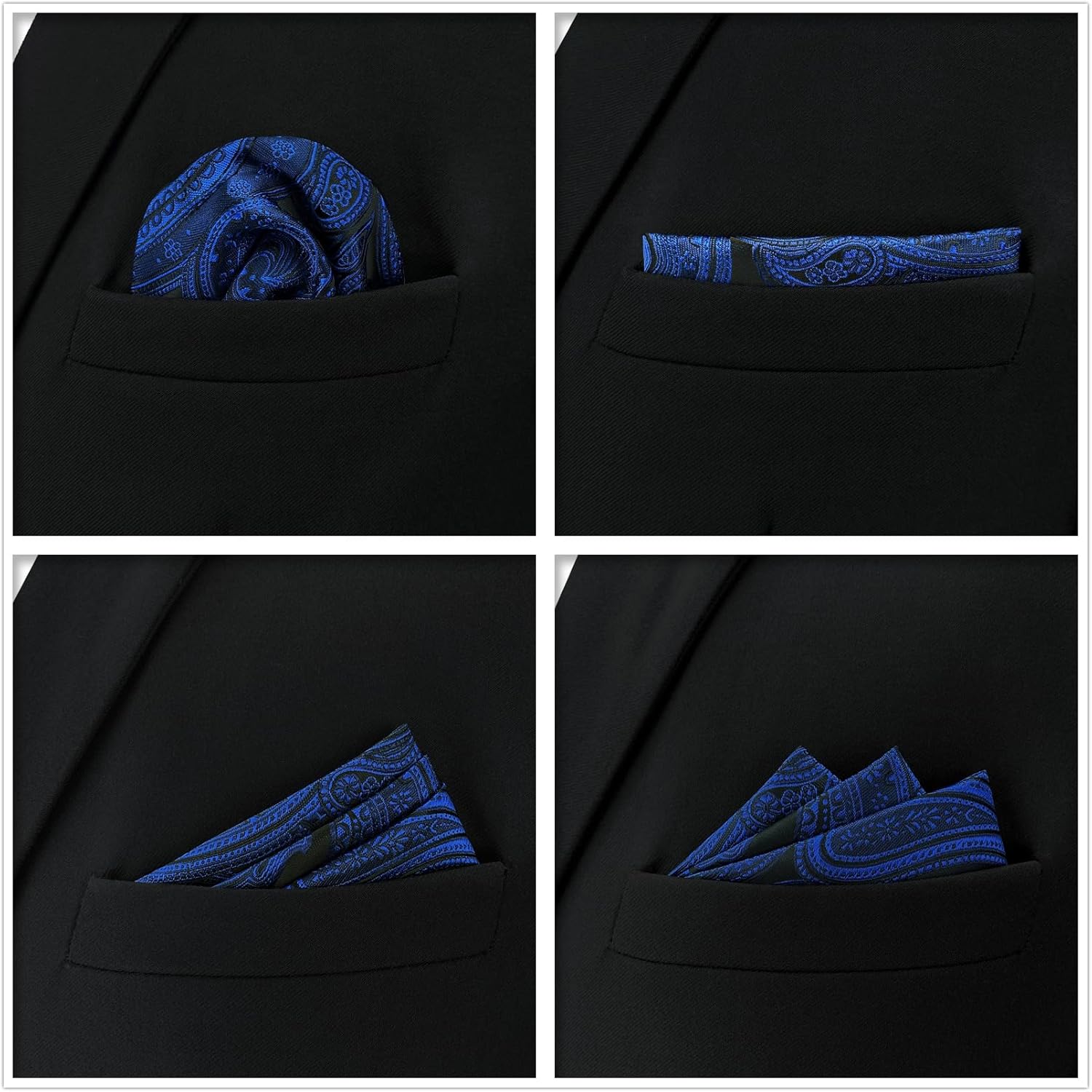 SHLAX&WING 5 Pieces Assorted Mens Silk Pocket Square Set Handkerchiefs - Image 5