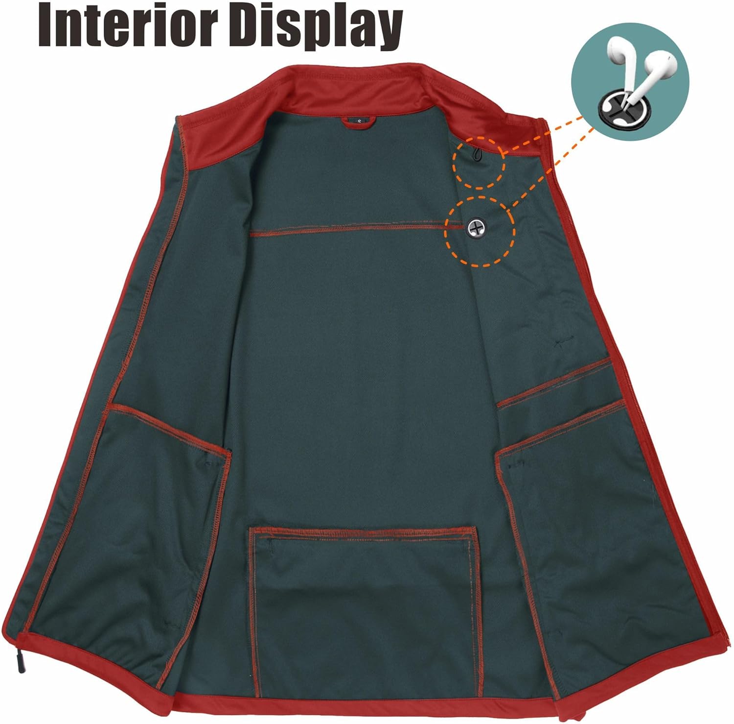 Mens Vests Outerwear,Windproof Casual Sleeveless Golf Vest, Lightweight Running Softshell Vest with Pockets(668) - Image 7