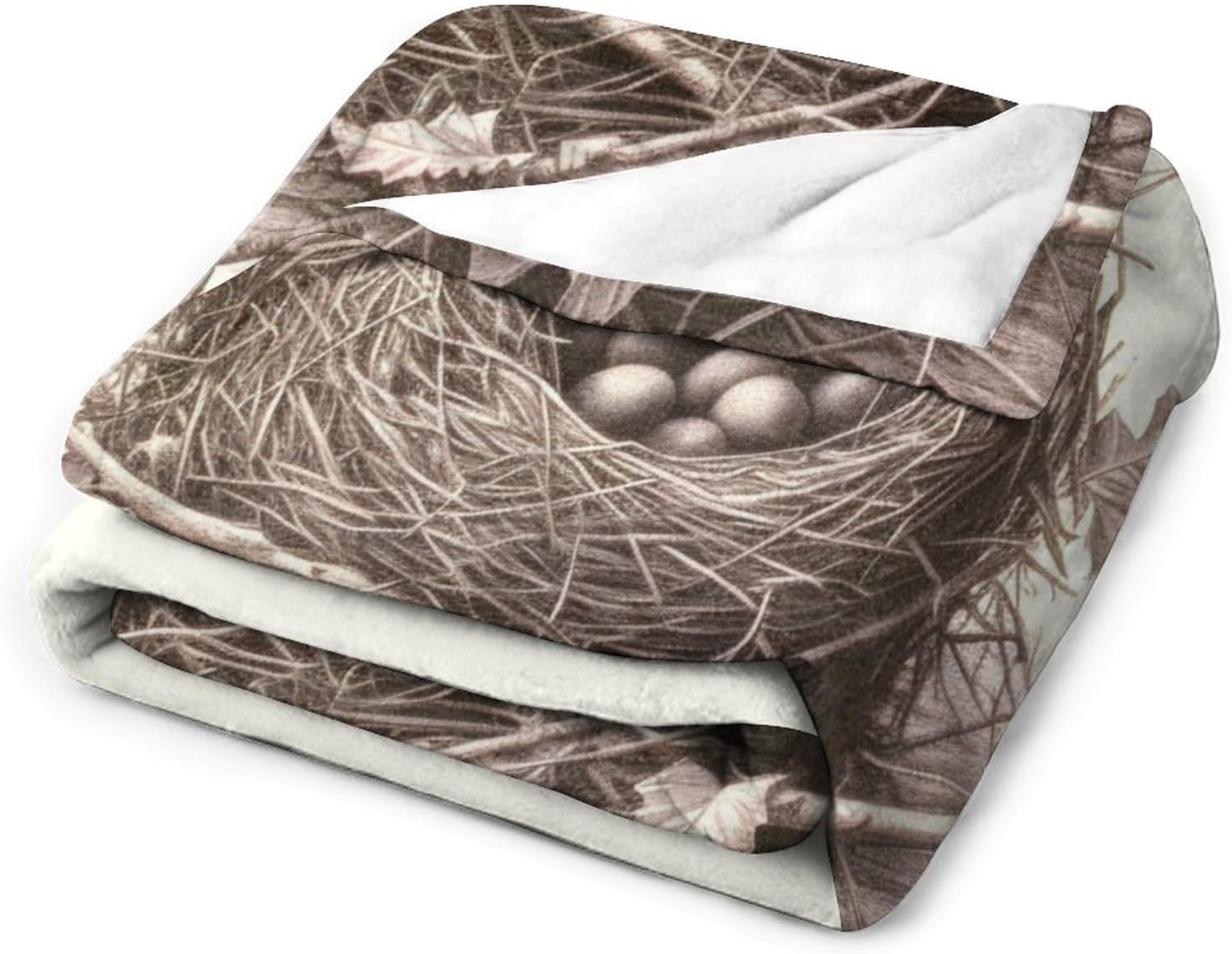 Blanket Rustic Chic French Country Botanical Bird Nest Soft Warm Throw Blankets Vintage Finch Bird Nest Soft Cozy Microfiber Throw Blanket for Couch Bed Sofa for Kids and Adults 50"x60"