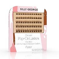 Vista 11 de Silly George Pestañas emergentes – racimos de pestañas postizas prepegadas de 1 paso, extensiones de aspecto natural, color negro, juego de 5 a 7