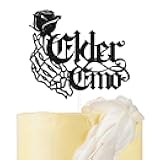 Elder Emo Cake Topper Emo Party Decoration It Was Never a Phase Decoration Funeral Birthday Supplies Black Glitter