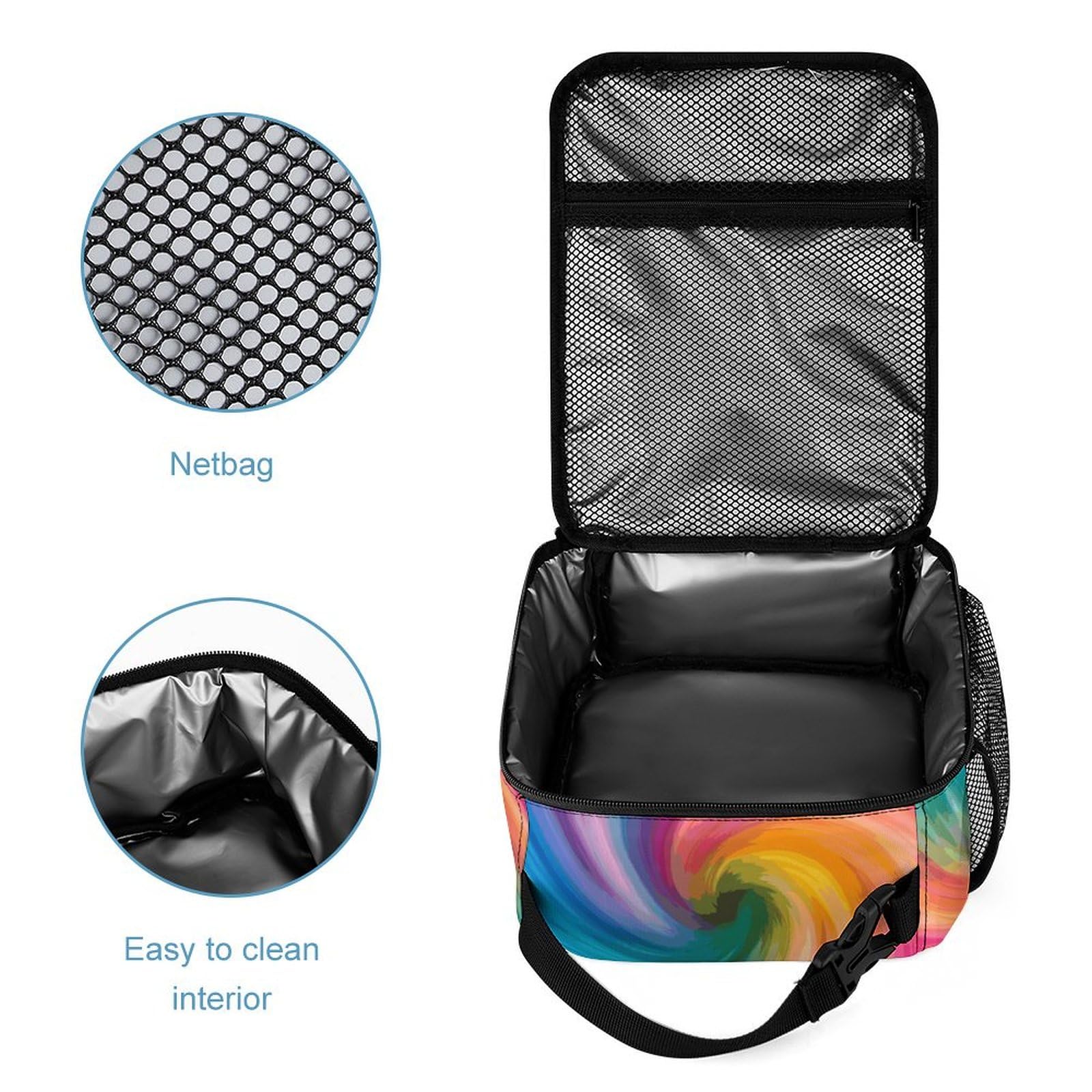 HOTUT Borsa Termica Porta Pranzo, Borsa Termica Bambini, Borsa Frigo con Cinghia, Borse Porta Alimenti Grande Viola Ragazze, Riutilizzabile Per Donna e Bambino