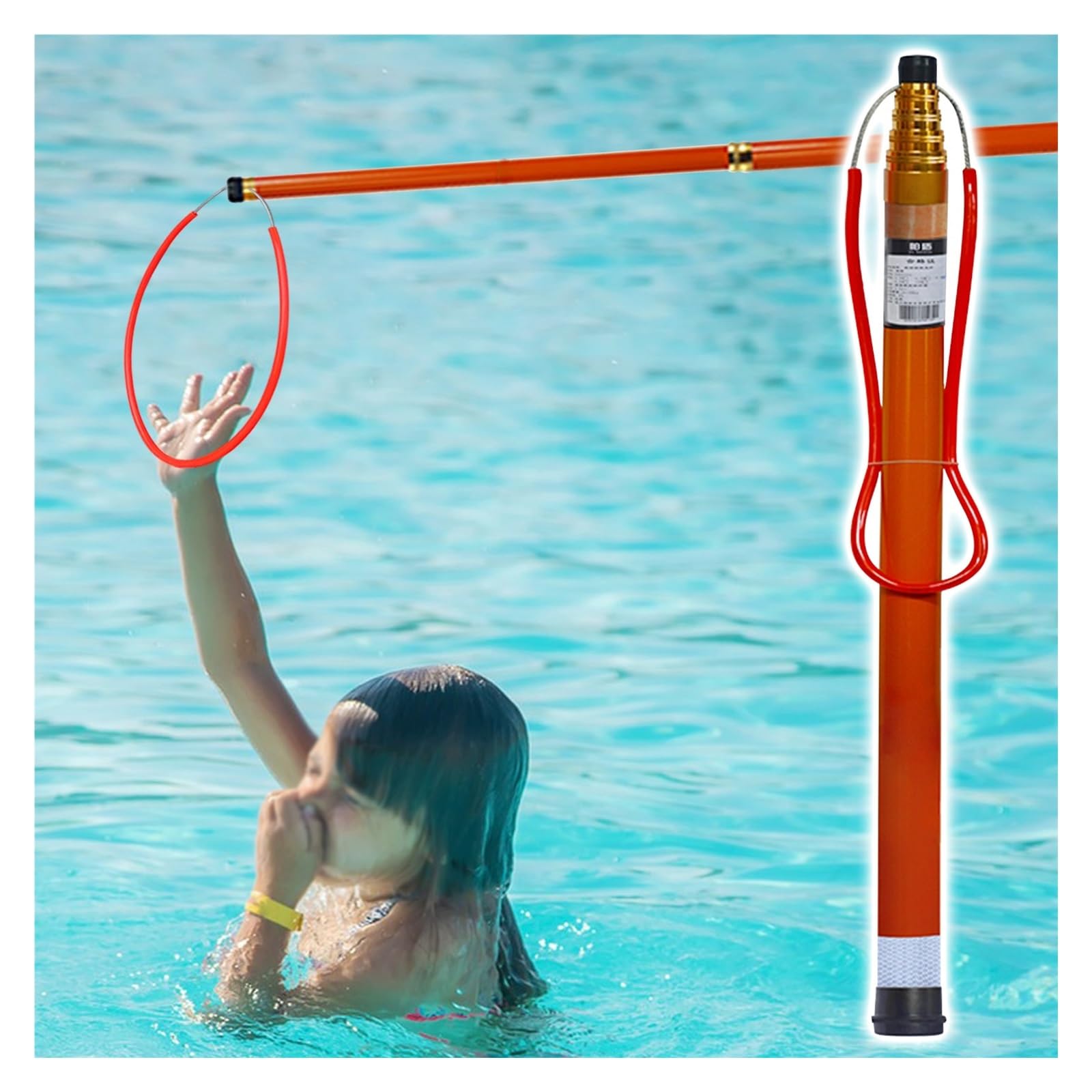 GHHVFEC Telescopic Pool Safety Hook - Emergency Rescue Fiberglass Life-Saving Equipment for Swimming Pools, Yachts, Beaches