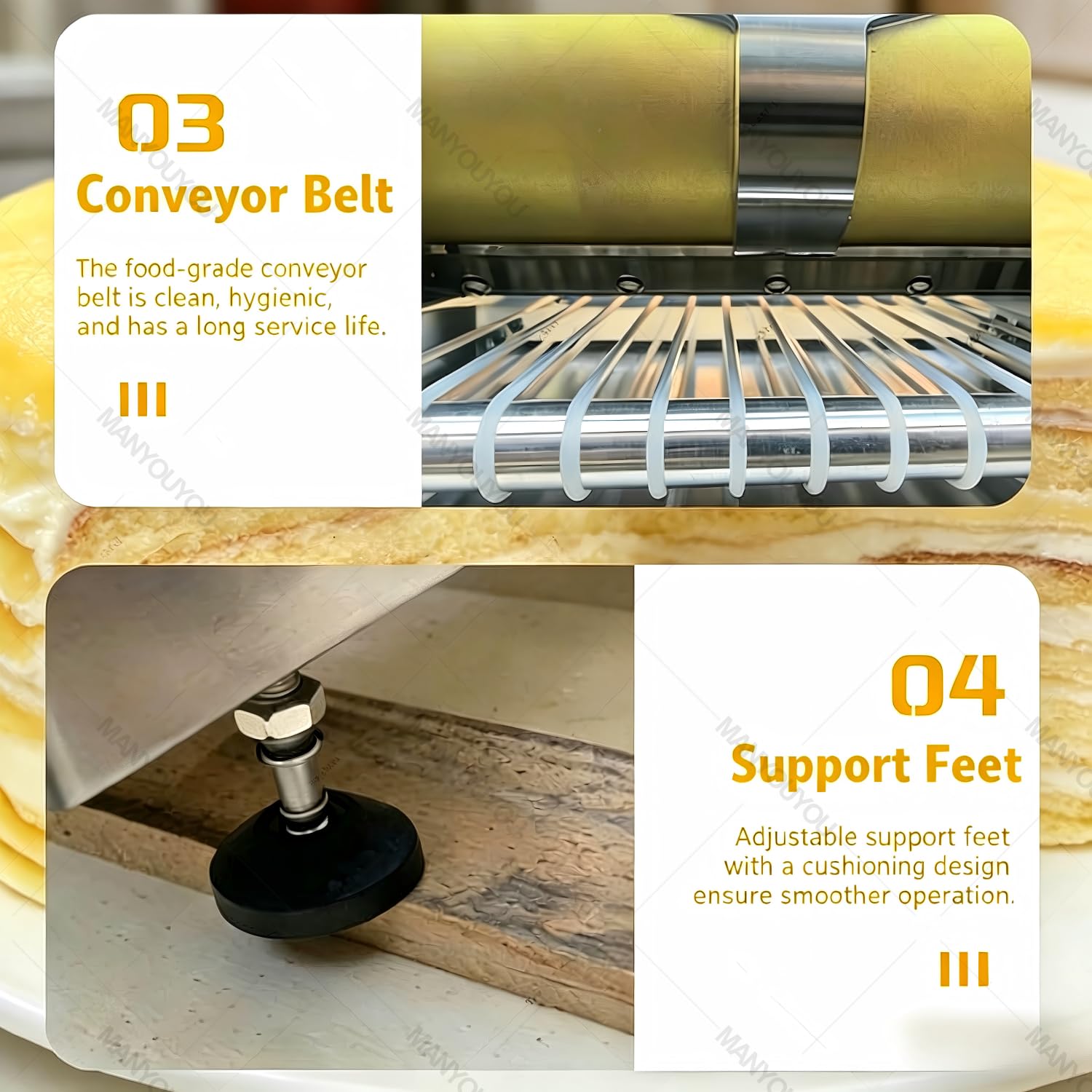 Máquina para Hacer Crepes, Crepera Eléctrica Y Plancha De Cocina, 100 a 350 Unidades por Hora, Espesor De 0,4 a 1,2 Mm, Diámetro De La Crepe De 15 a 23 Cm, Velocidad De Cocción Ajustable 8in