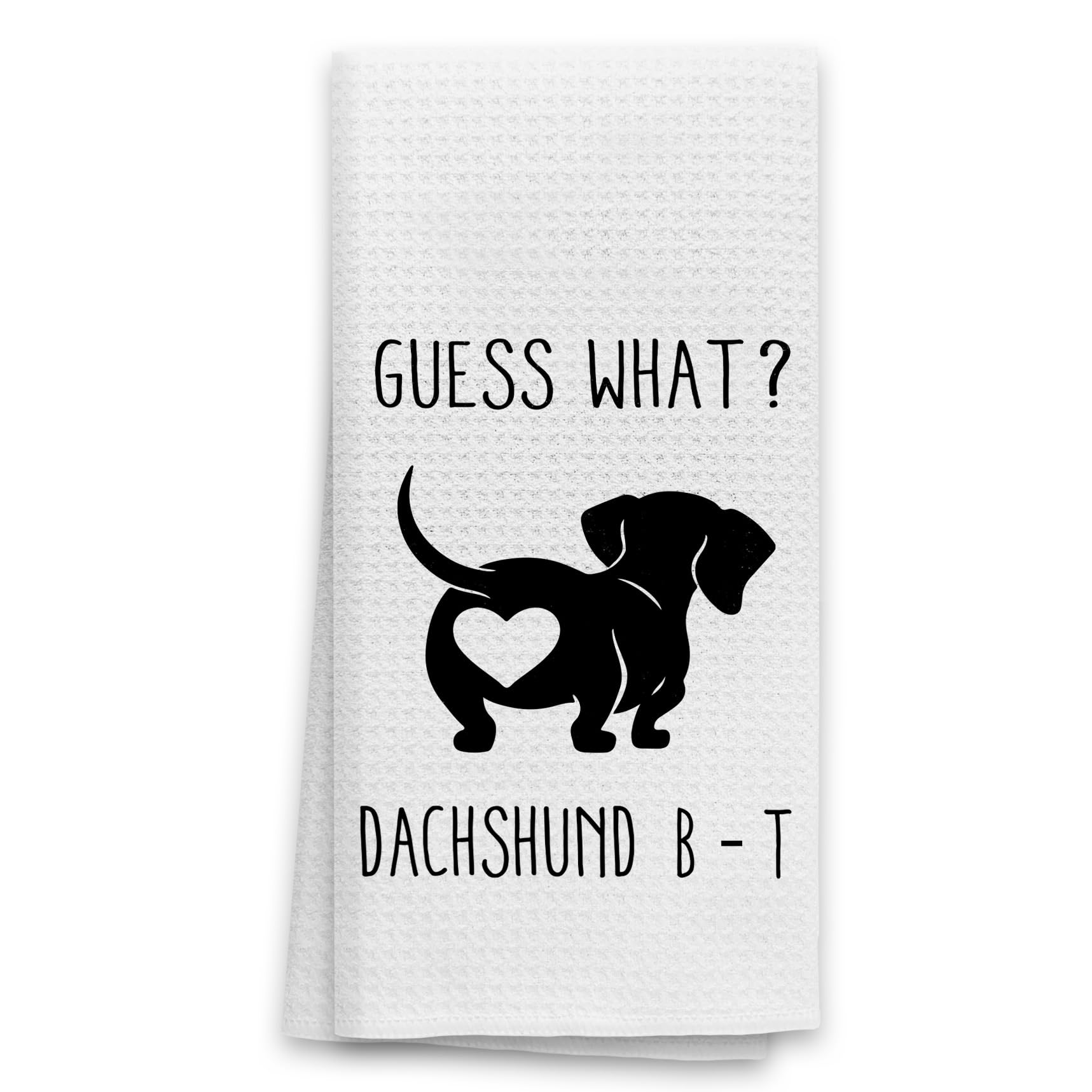 OHSUL Guess What BUNNYHighly Absorbent Kitchen Towels Dish Towels Dish Cloth,Cute Dachshund Hand Towels Tea Towel for Bathroom Kitchen Decor, Dog Lovers Girls Women Gifts