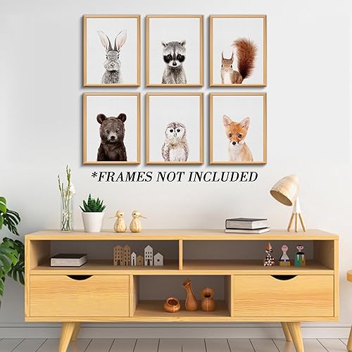 Miniatura 10 de Decoración de pared para guardería, juego de 6 decoración de pared de bebé, decoración de pared de caras de animales de safari para bebés,