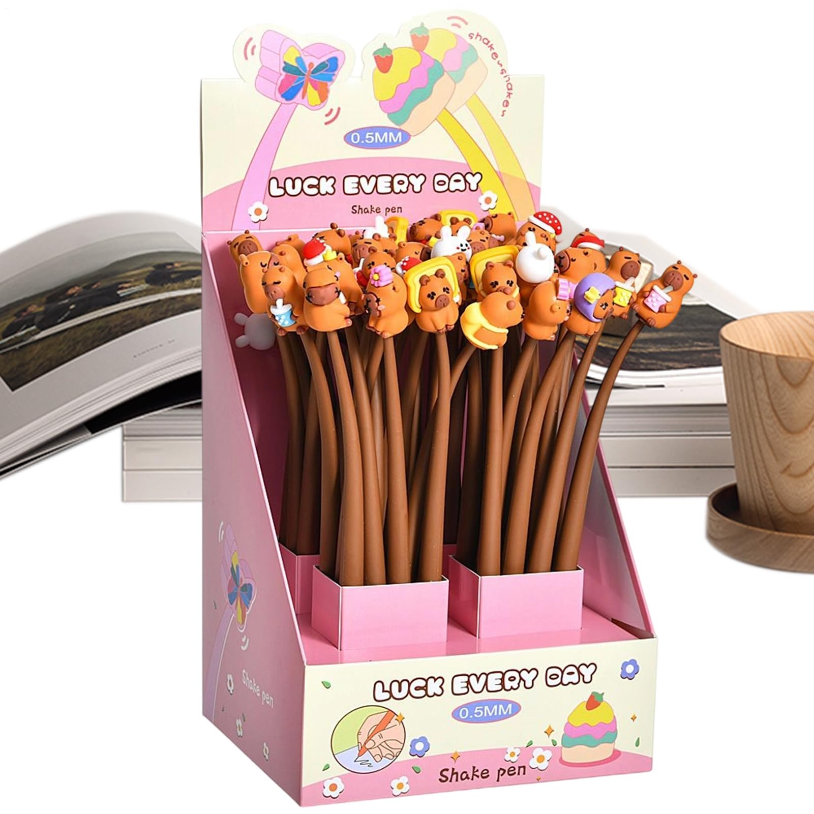 Stylos capibara agitables lot de 48 pour école et devoirs - 8