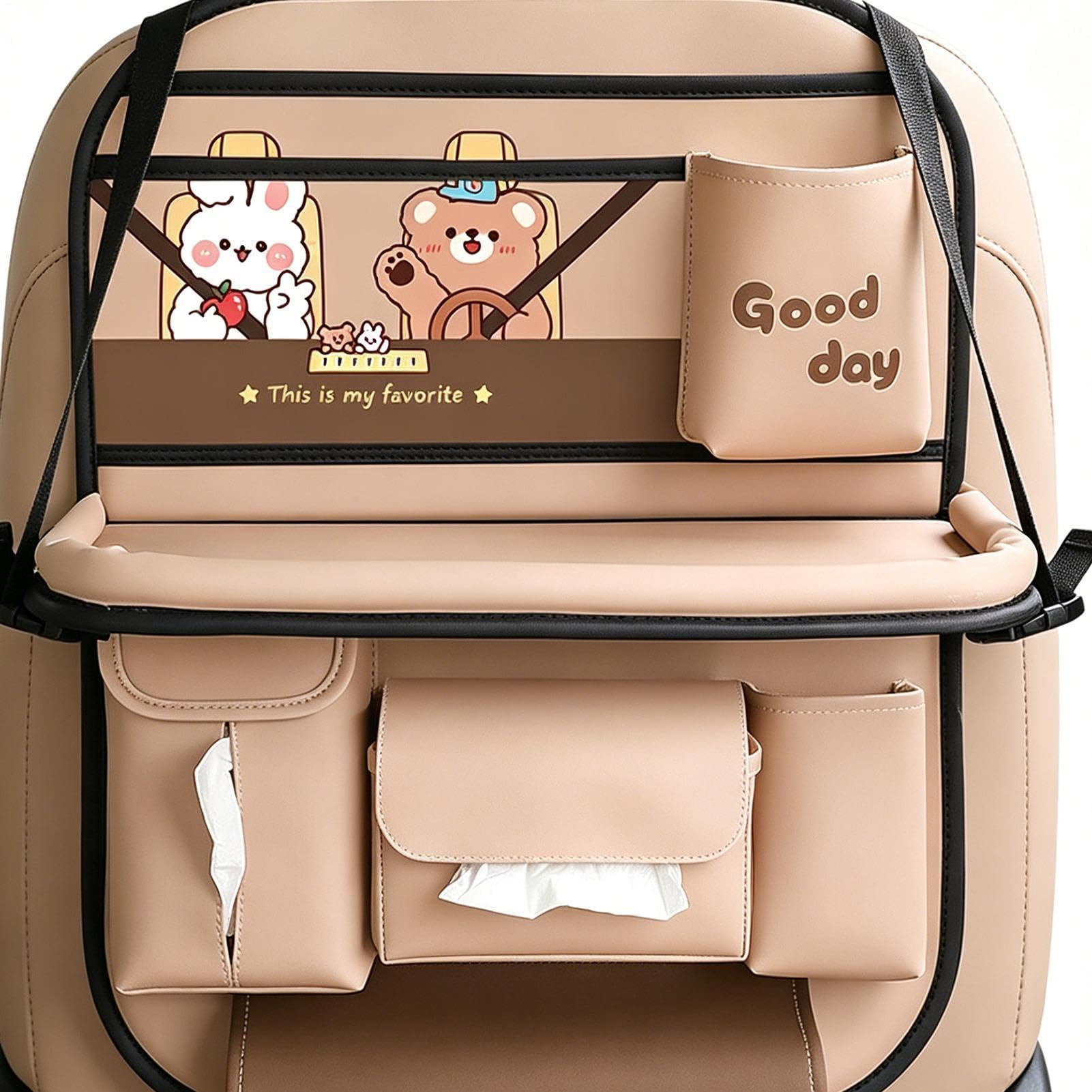 Organizador de asiento trasero para coche Soporte Multifuncional | Organizador Almacenamiento Coche Para Viaje Carretera Camping Camión SUV Pasajero Vaso