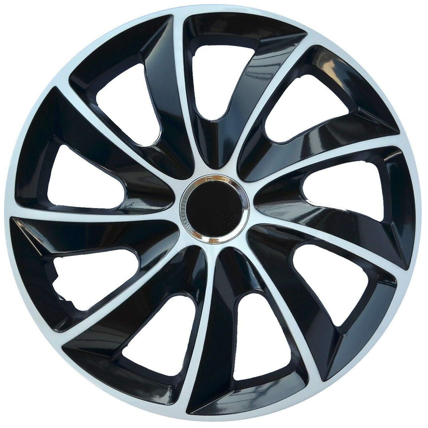 Lot de 4 enjoliveurs STIG Extra Noir/Blanc 15"