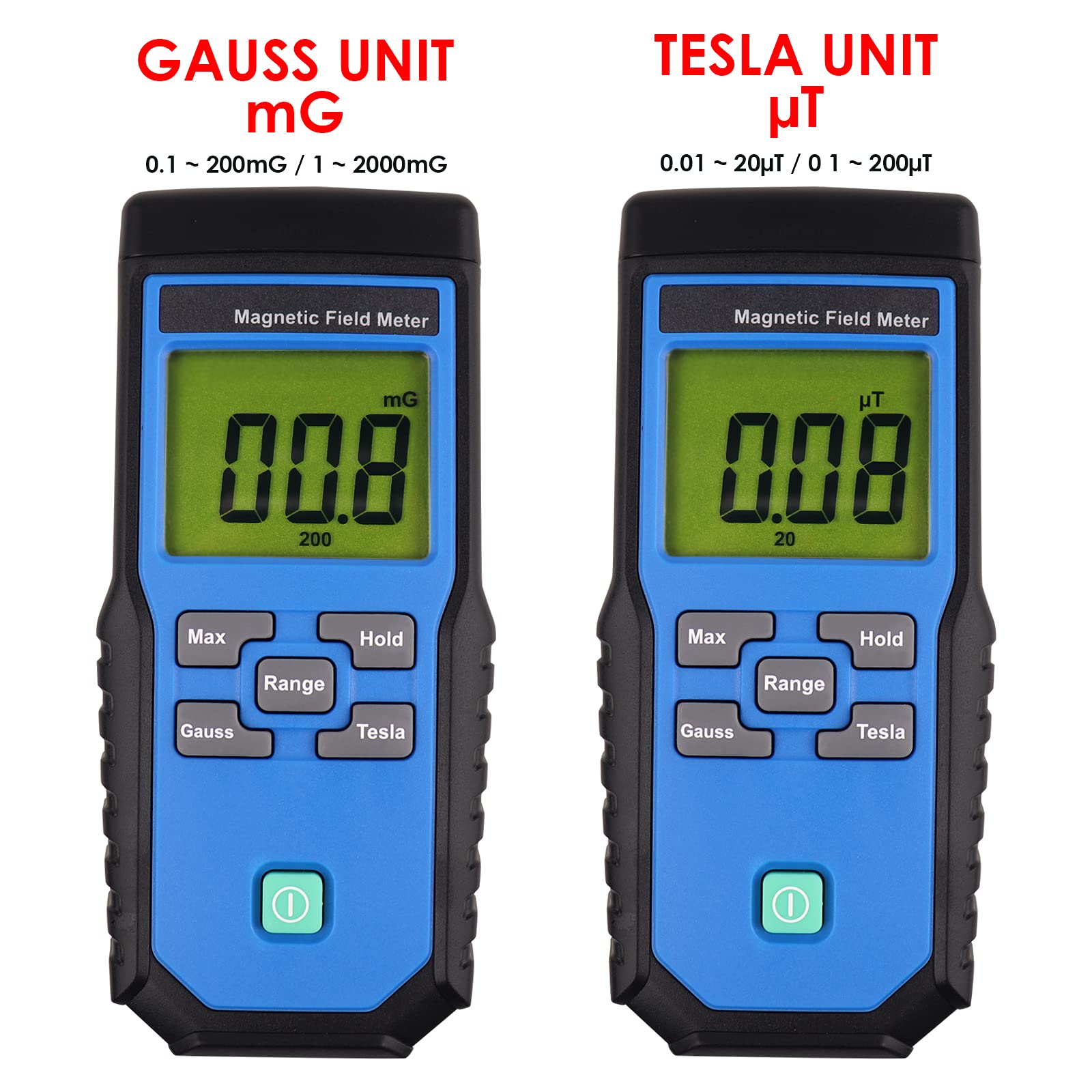 EMF ELF Magnético Campo Metro Electromagnético Detector Micro-Tesla/Milli-Gauss 30Hz ~ 300Hz Frecuencia Gauss Ensayador