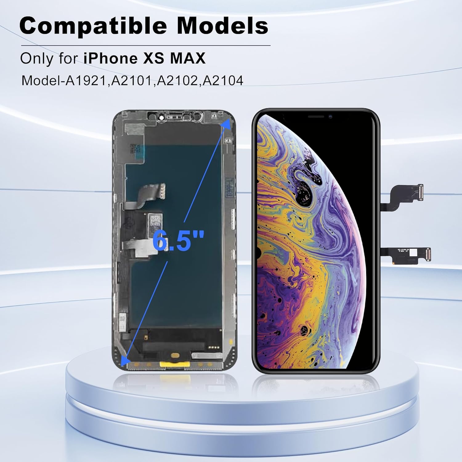 ZOETEC Screen Replacement for iPhone Xs Max, [Support Face ID] Full HD Retina Display Touch Screen Digitizer Frame Assembly with Repair Tools Kit