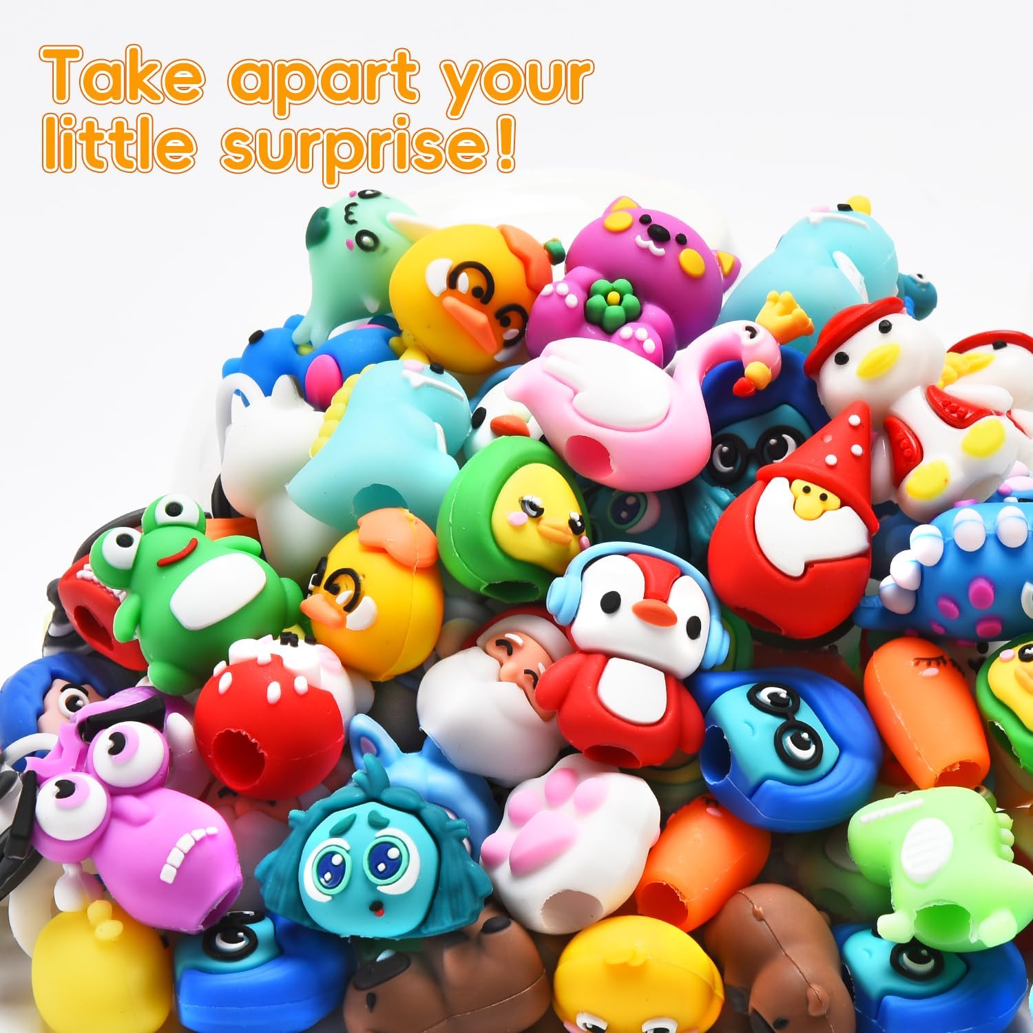 Arcimatto 50 Pack Adorable Party Favors Capsule Toys, Bulk Mini Kawaii Claw Machine Prizes Birthday Gifts for Boys Girls Goodie Bag Christmas Stocking Easter Stuffers Treasure Box Classroom Prizes