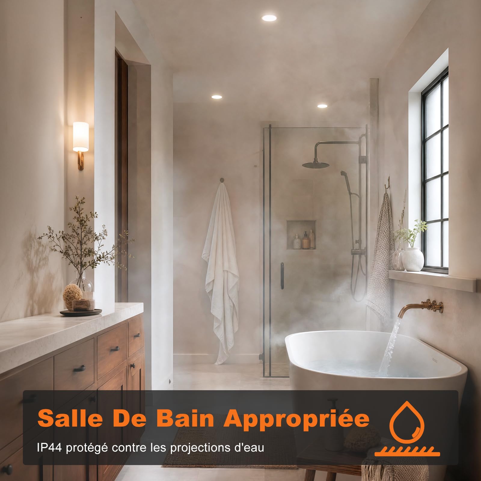 DUSKTEC Spot Led Encastrable Connectée Alexa, 220V Spot LED Extra Plat Intensité Variable Blanc Réglable 2700K-6000K 10W, Spot Encastré Dimmable Bluetooth, Éclairage Encastré Salle de Bain, Lot de 6