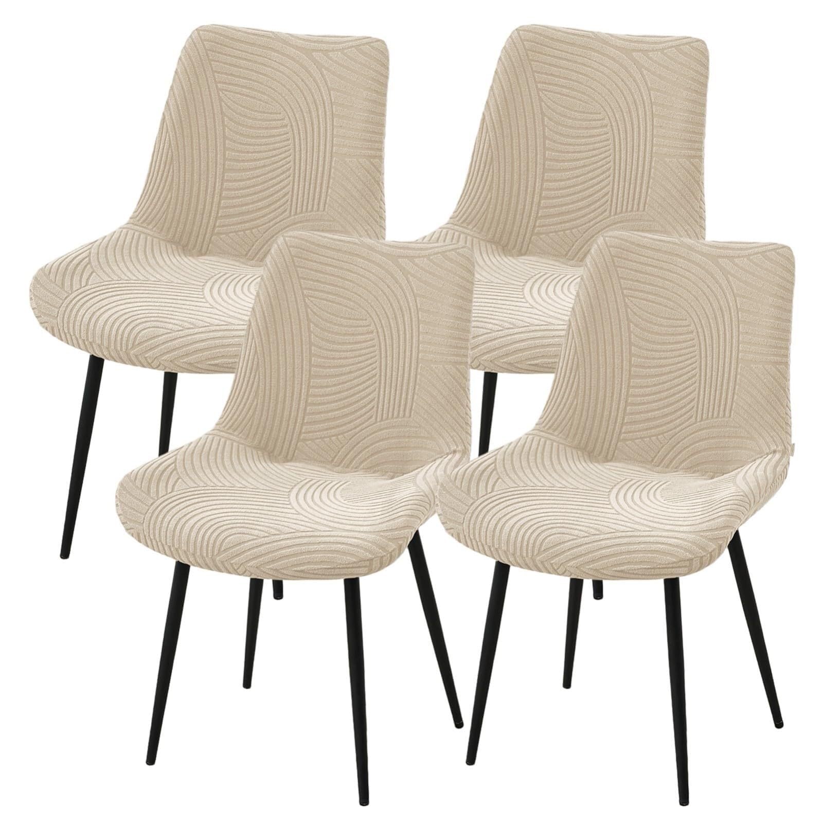 NMVAWIPT Stretch Shell Chair Covers, Armless Mid Century Modern Dining Slipcovers, Polyester Protectors, Machine Washable(21#,4pcs)