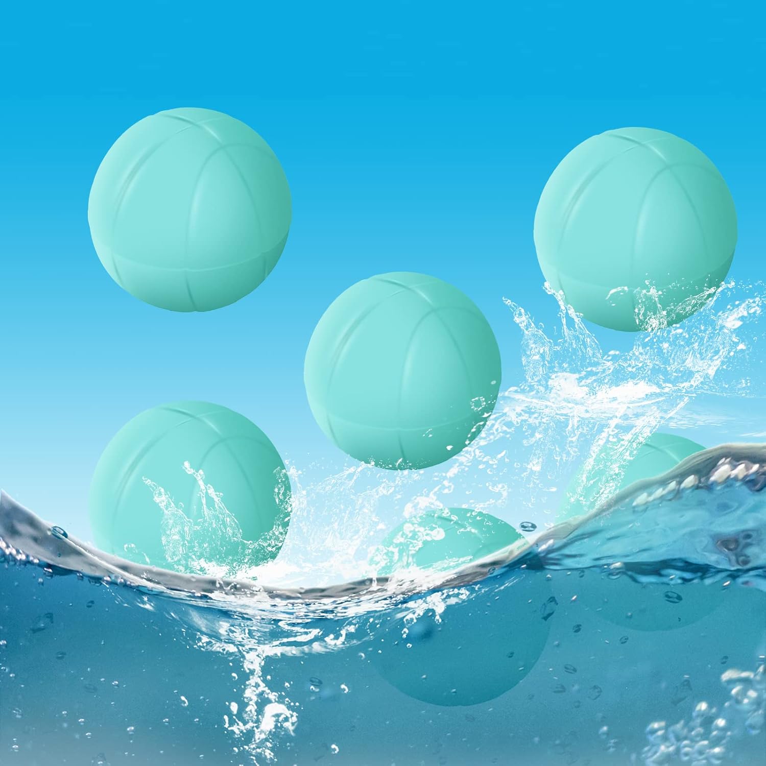 12 Pack Reusable Water Balloons, Soft Silicone Water Splash Ball, Water Balls Water