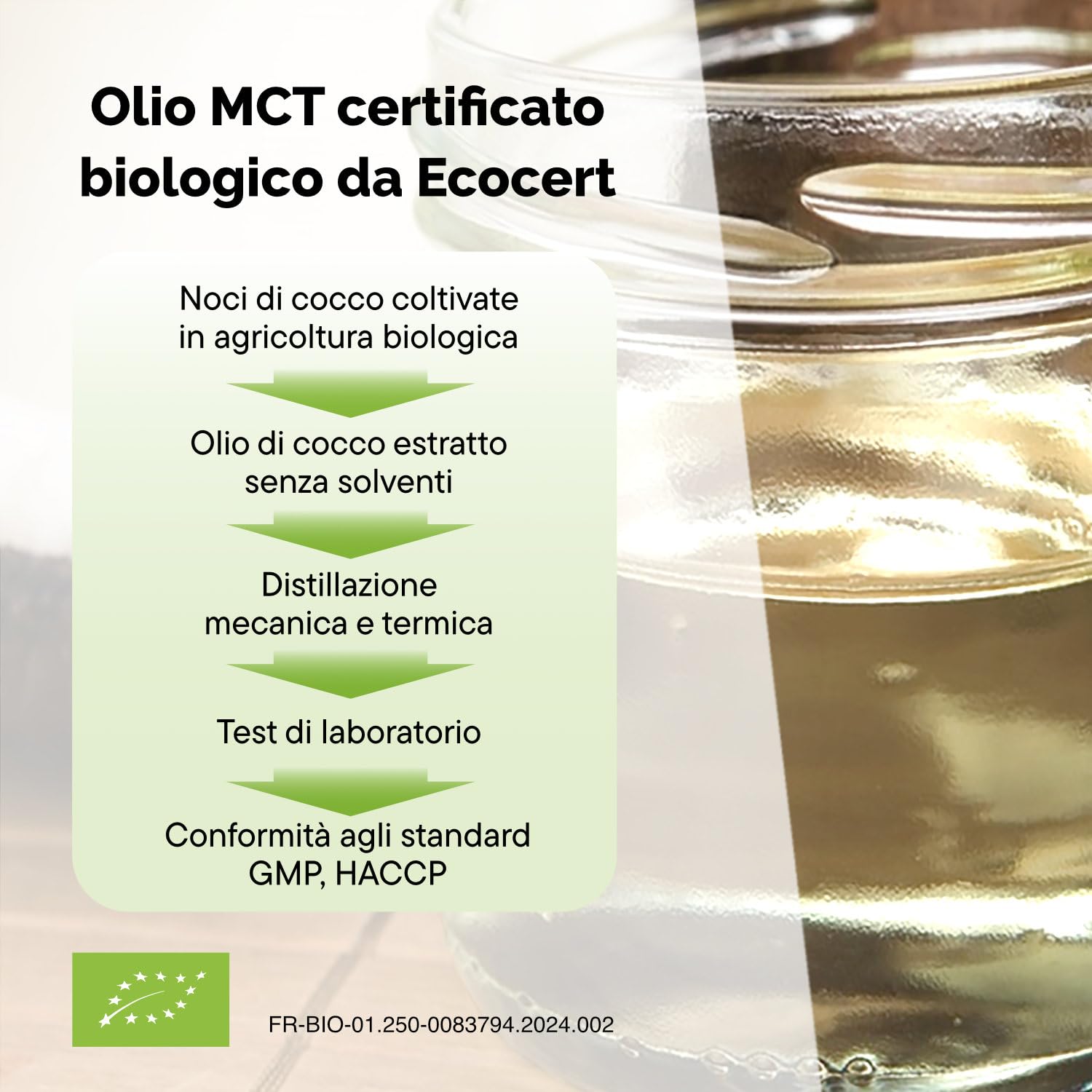 Nutribe MCT Pure Bio C8 e C10-100% Olio di Cocco, Formula Scientifica - Supporto Chetogenico, Perdita di Peso, Salute Cerebrale