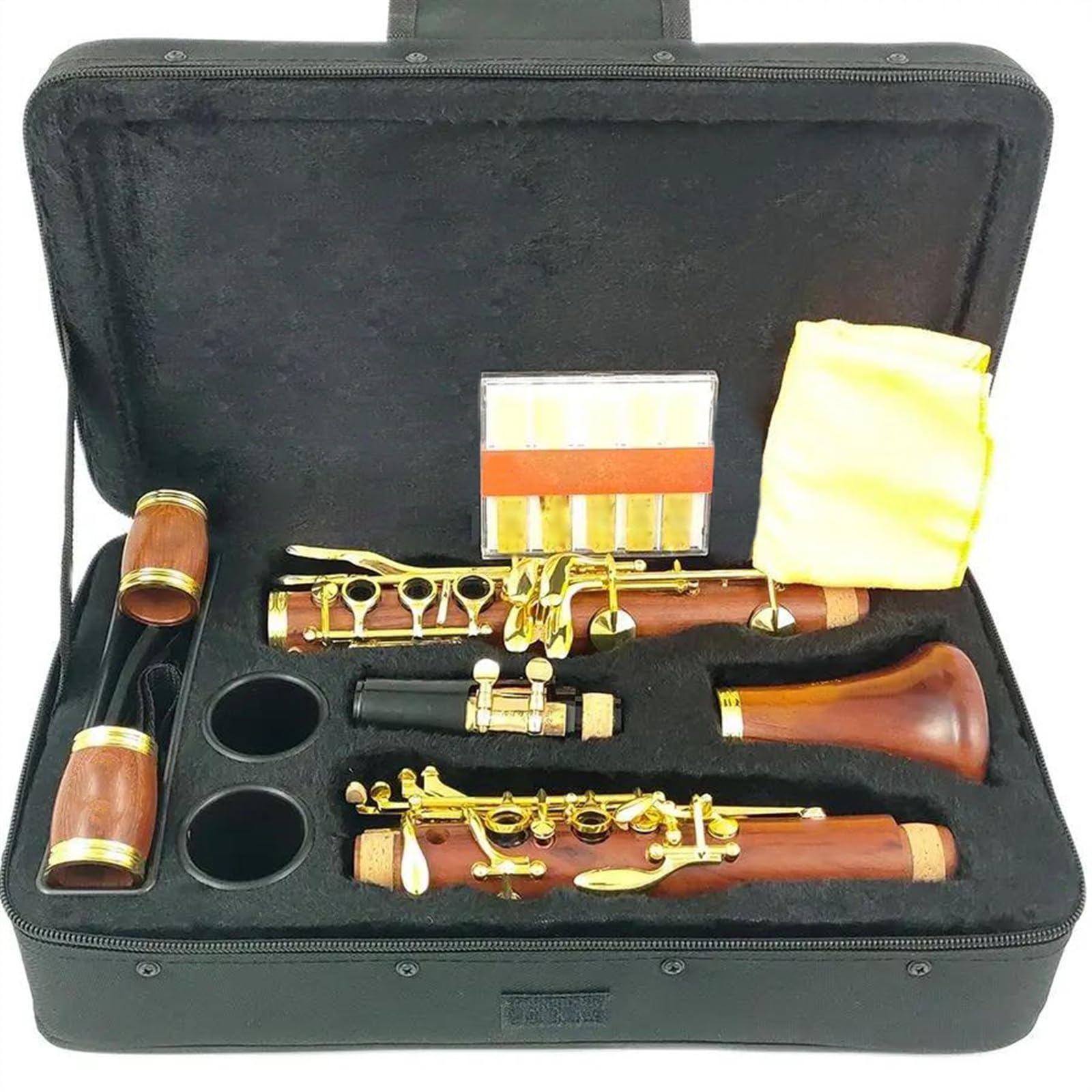 Corpo In Legno Di Sequoia Chiavi In ​​Do Clarinetto Chiavi Placcate In Oro Kit Clarinetto Con Custodia