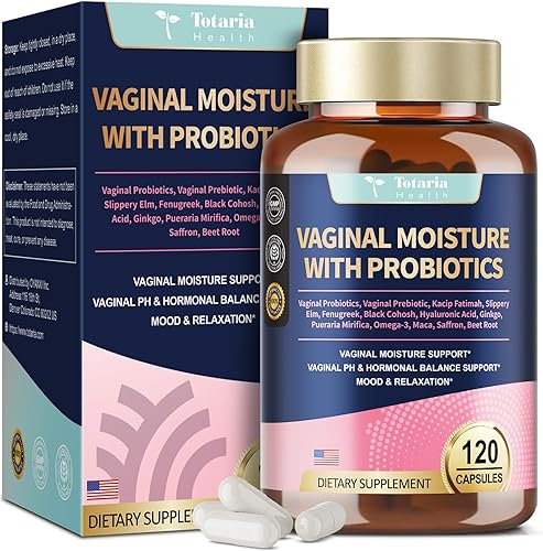 Vaginal Probiotics for Women Vaginal Moisturizer, pH, Odor, Flora, Hormones, Comfort, Mood & Relaxation, 30-in-1 Vaginal Moisture Plus with Slippery