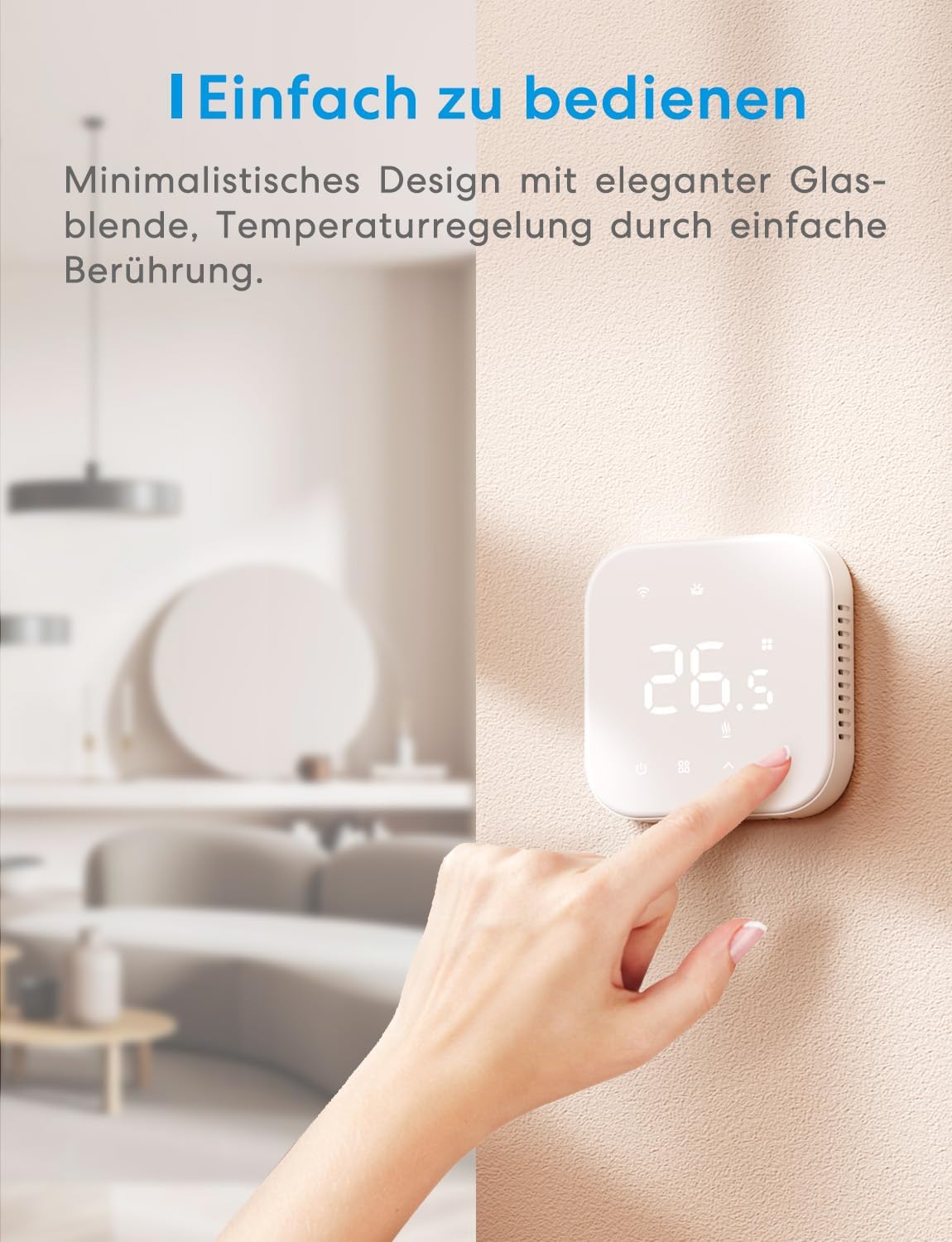 Meross Smart Elektrische Thermostat, WLAN Fußbodenheizung Raumthermostat, Heizen & Kühlen kompatibel mit Alexa und Google, Sprachsteuerung, Fernsteuerung und Zeitplan