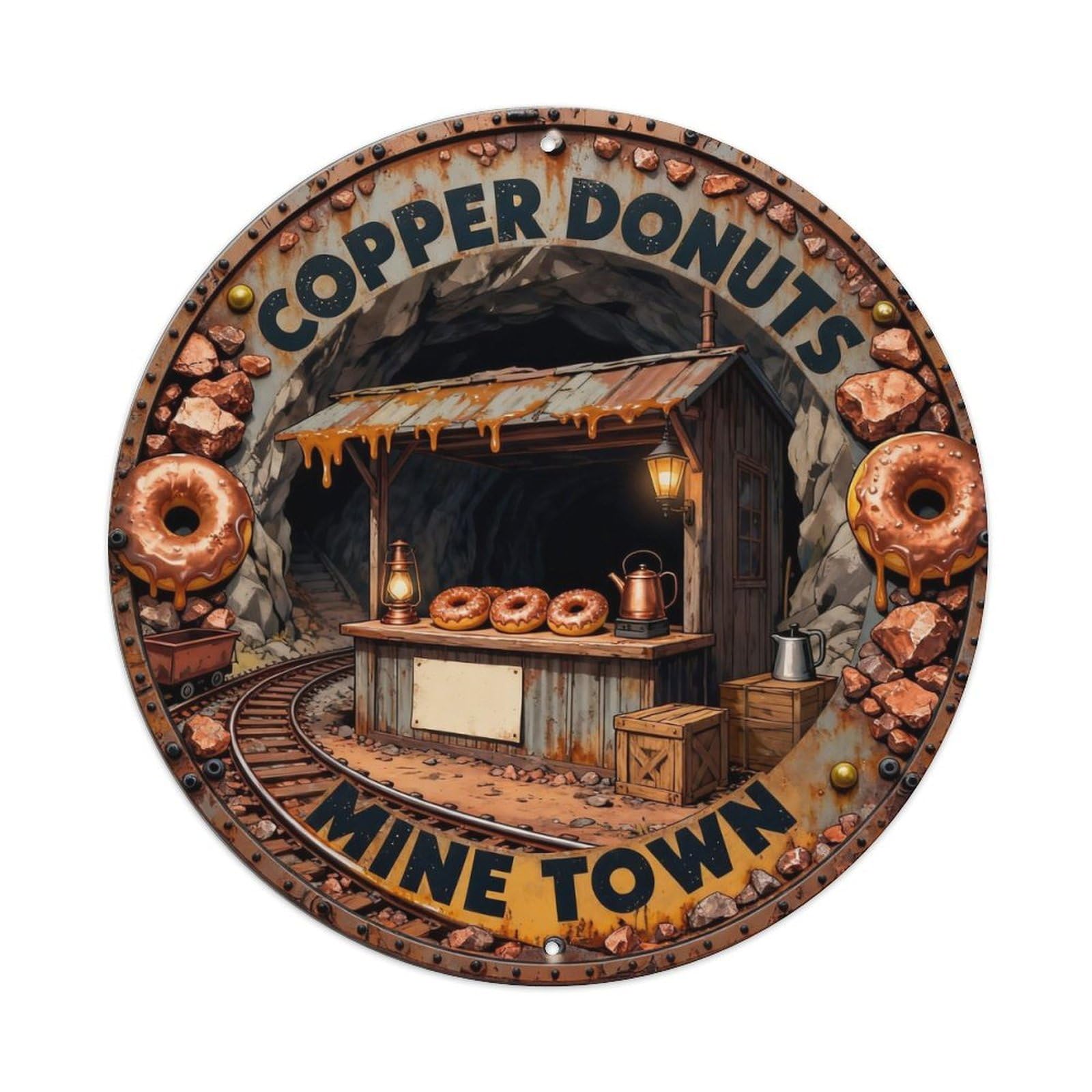 Copper Donuts Sign Metal Tin Sign Plaque
