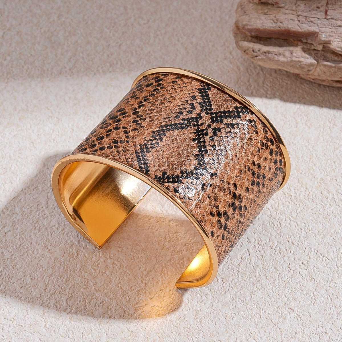 Leopard Print Bracelet for Women Wide Cuff Open Leopard Print Bangles Wide Chunky Open Bangle Bracelet Trendy Jewelry - Image 4