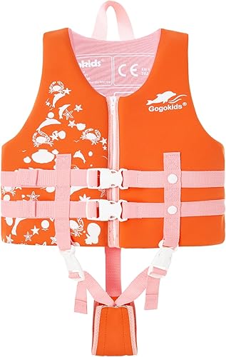 Vista 19 de Gogokids Chaqueta salvavidas para niños y niñas, traje de baño flotante