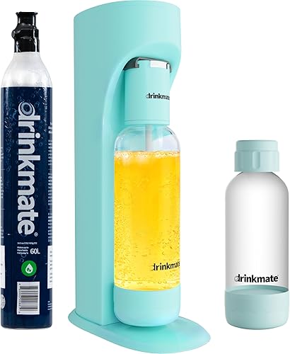 Drinkmate OmniFizz - Máquina de agua con gas y refrescos, carbonata cualquier bebida, paquete especial  Incluye cilindro de CO2 de 60 L, dos