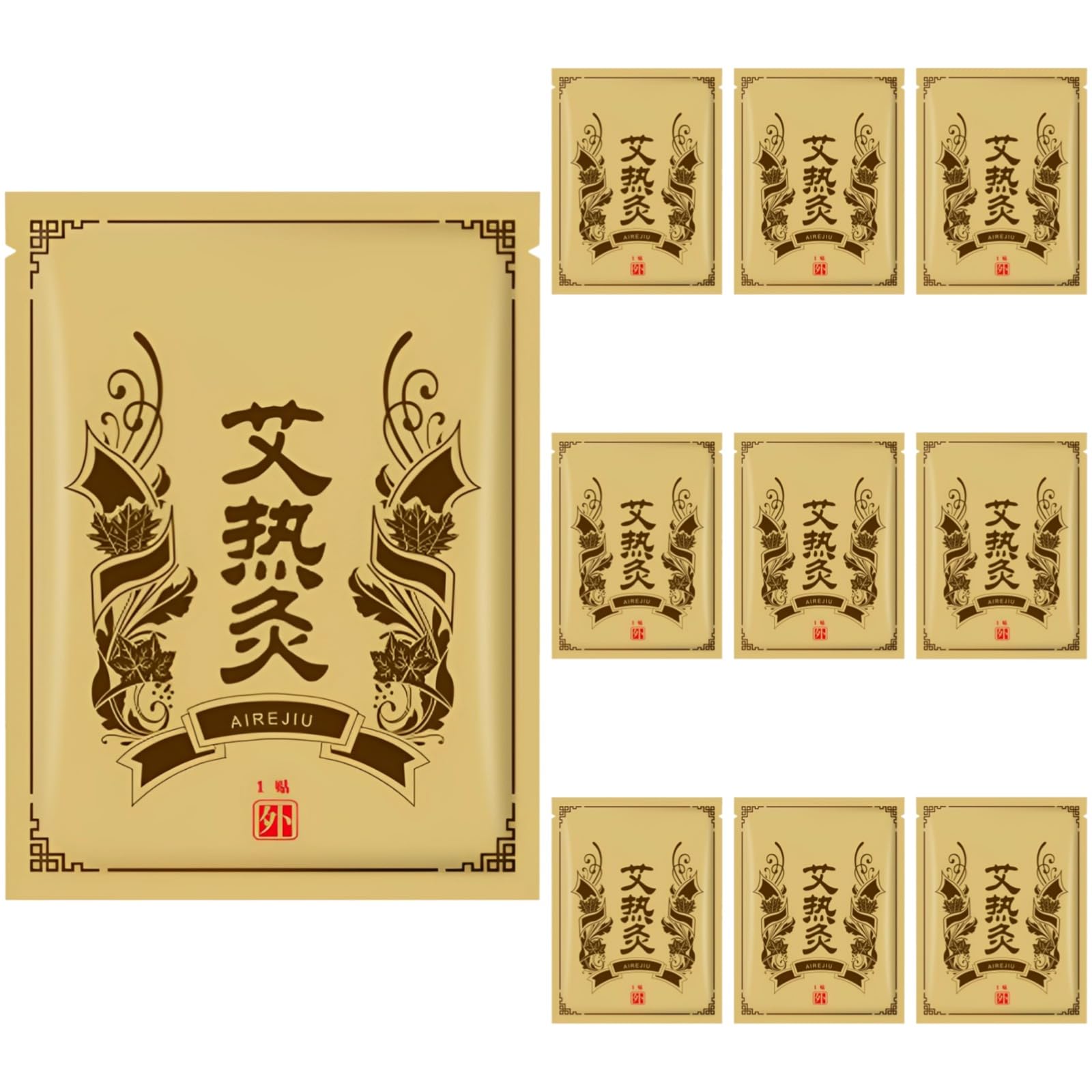 10 sztuk plastrów na gorąco moxibustion, samonagrzewające się plastry z piołunu, naturalne zioła, ocieplacze, do ramion, talii, nóg i stawów, 10,5 x 14 x 8 cm