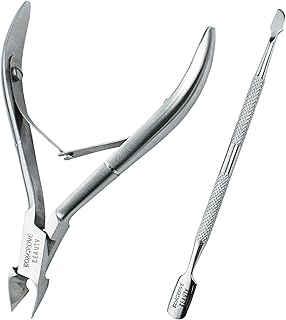 Professional Cuticle Cutter & Pusher Trimmer Manicure Tools with Double Spring– Perfect Nail Care Tool for Manicure & Pedi...