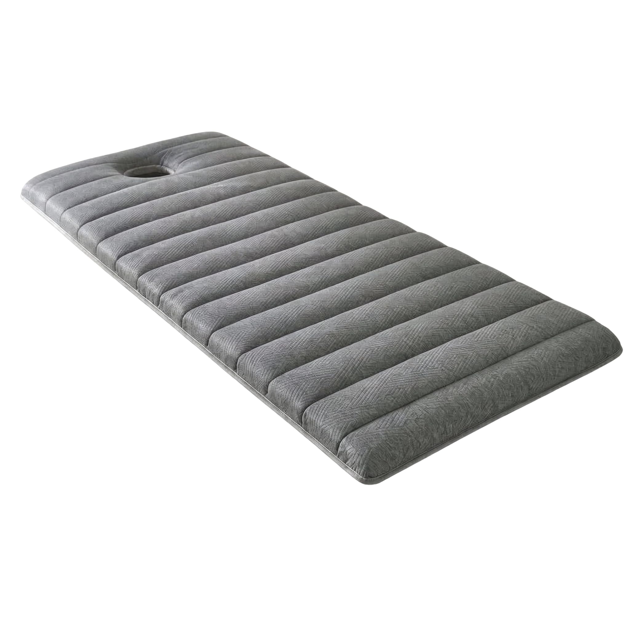 Lettino da massaggio pieghevole spesso 4 cm, imbottitura in memory foam, coprimaterasso in lattice con foro per il viso, per salone di bellezza spa, 27, 56 x 74, 80 pollici grigio