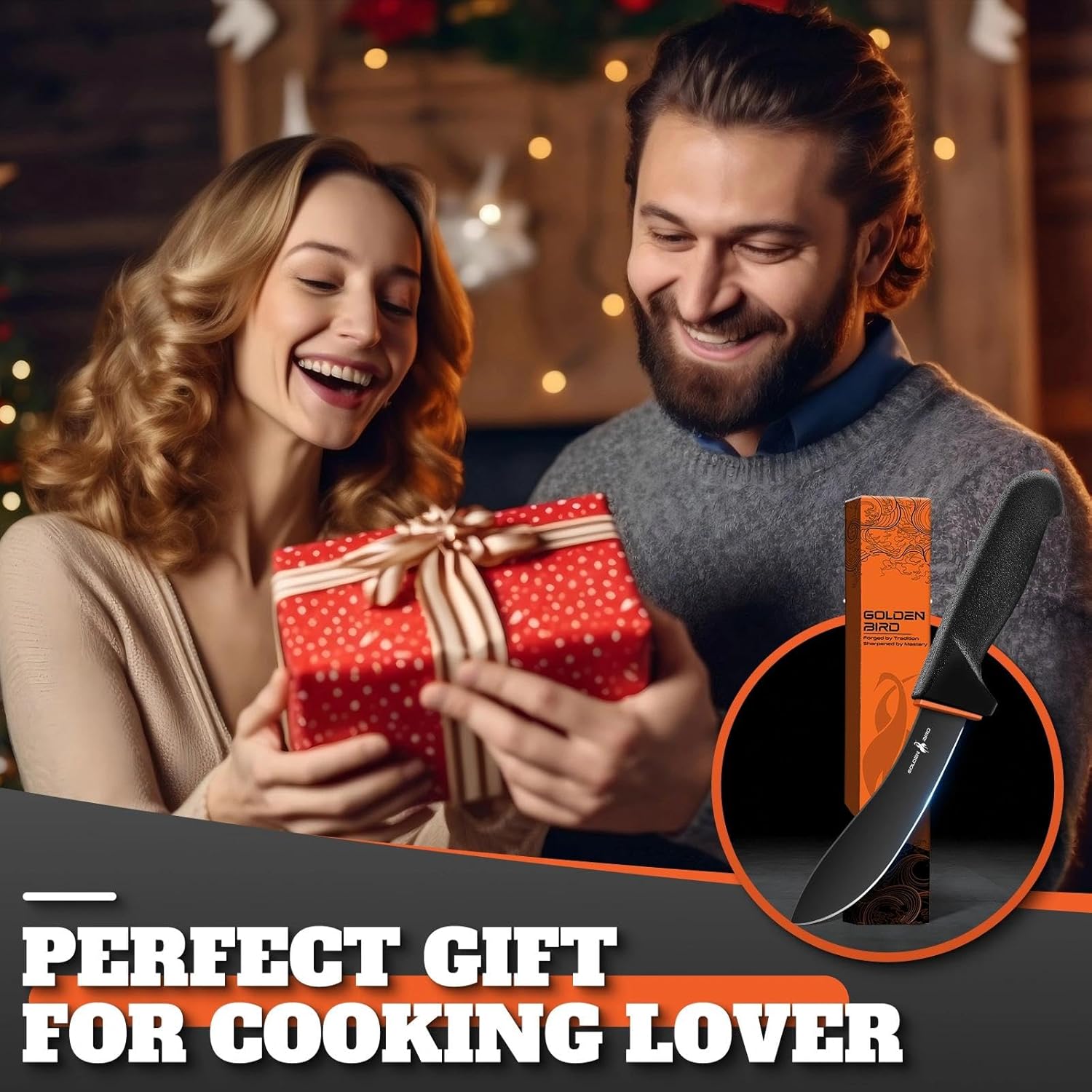 Golden Bird Skinning Knife Bundle with Parang Machete Knife