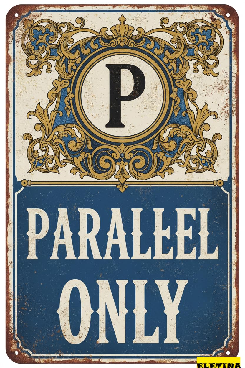 Only Metal Parking Warning Sign High Way Fence Yard Road Street Metal Quality Decor 8x12in