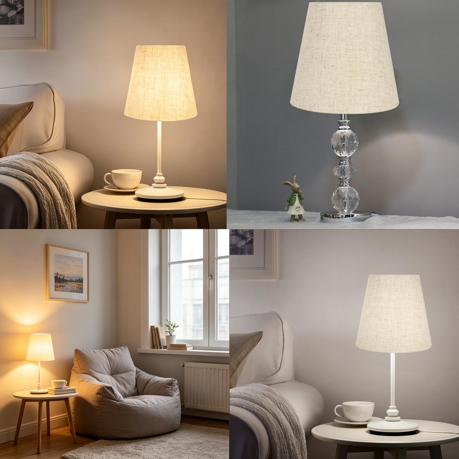 6 Pz Piccoli Paralumi, Lino Candela Lampadari Paralume | Attacco E14 Albicocca Comodino Paralume in tessuto, Accessori per Decorazione domestica