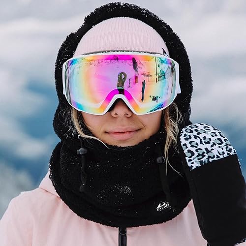 Miniatura 3 de EXLBES Pasamontañas de forro polar, máscara de esquí de invierno para hombres y mujeres, resistente al viento, cubierta facial cálida para clima frío