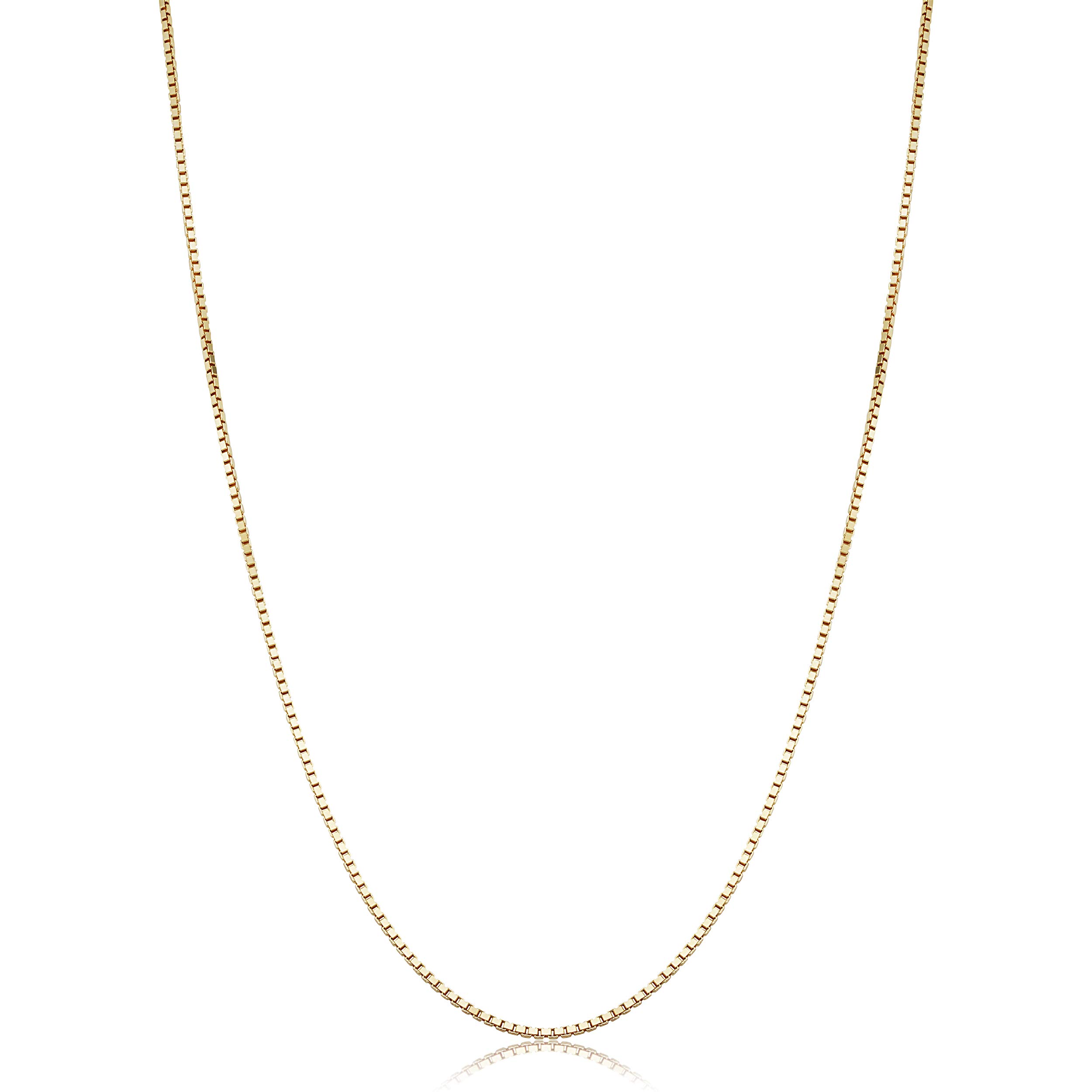 Kooljewelry Womens Box Chain - 14k Yellow Gold Chain Necklace, Polished, Spring Ring Clasp