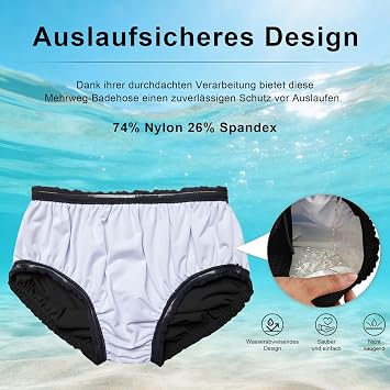 Dreammonkey Reusable Swim Nappy for Kids & Youth Leakproof Special Needs Swimwear Waterproof Incontinence Protection for Pool & Beach, Boys & Girls(Black,10-12T)