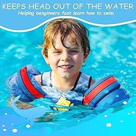 Chriffer Kids Swim Vest Life Jacket for 30-55 Pounds Boys and Girls, Toddler Floaties with Shoulder Harness Arm Wings for 2,3,4,5,6,7 Years Old Baby