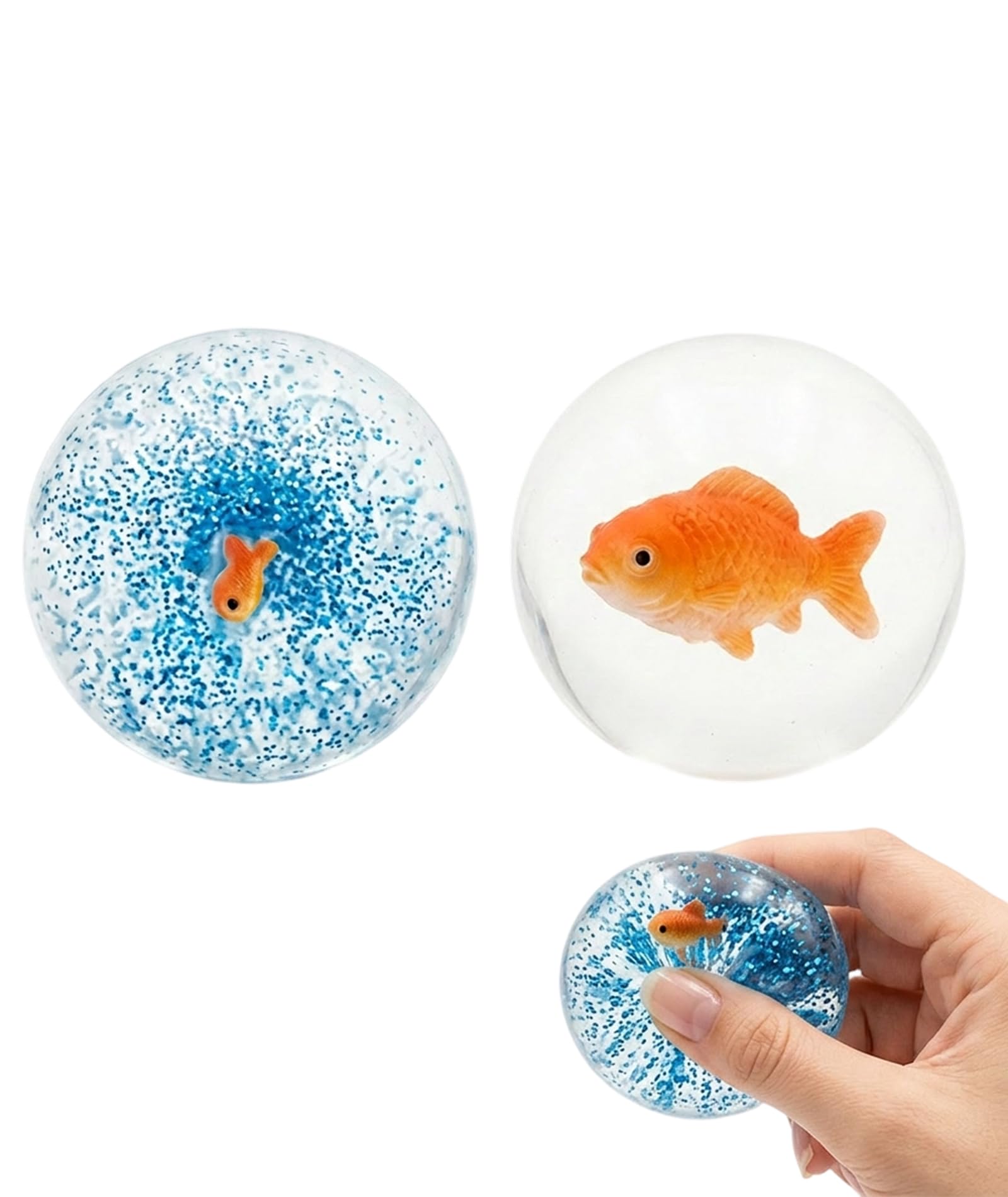 2pcs taba squishy, squishy, sensory experience toys, ocean planet theme squishy toy set, includes ocean ball and transparent fish ball, ideal for classroom and office use