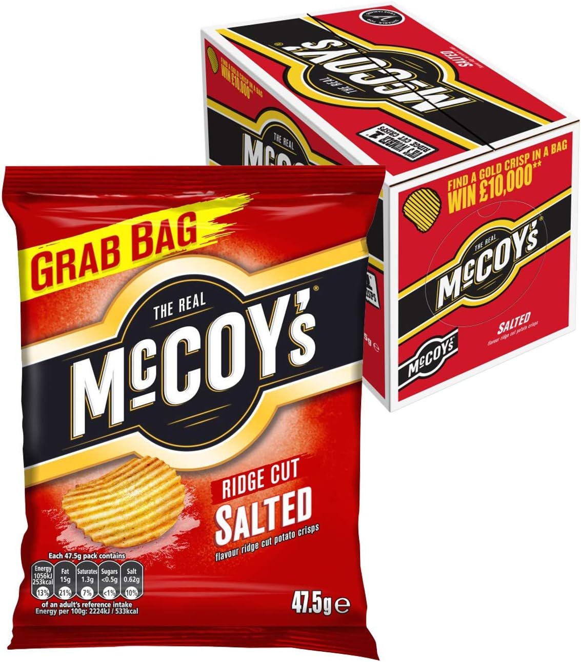 McCoy's Salted Crisps 47.5g Grab Bag, Case of 36