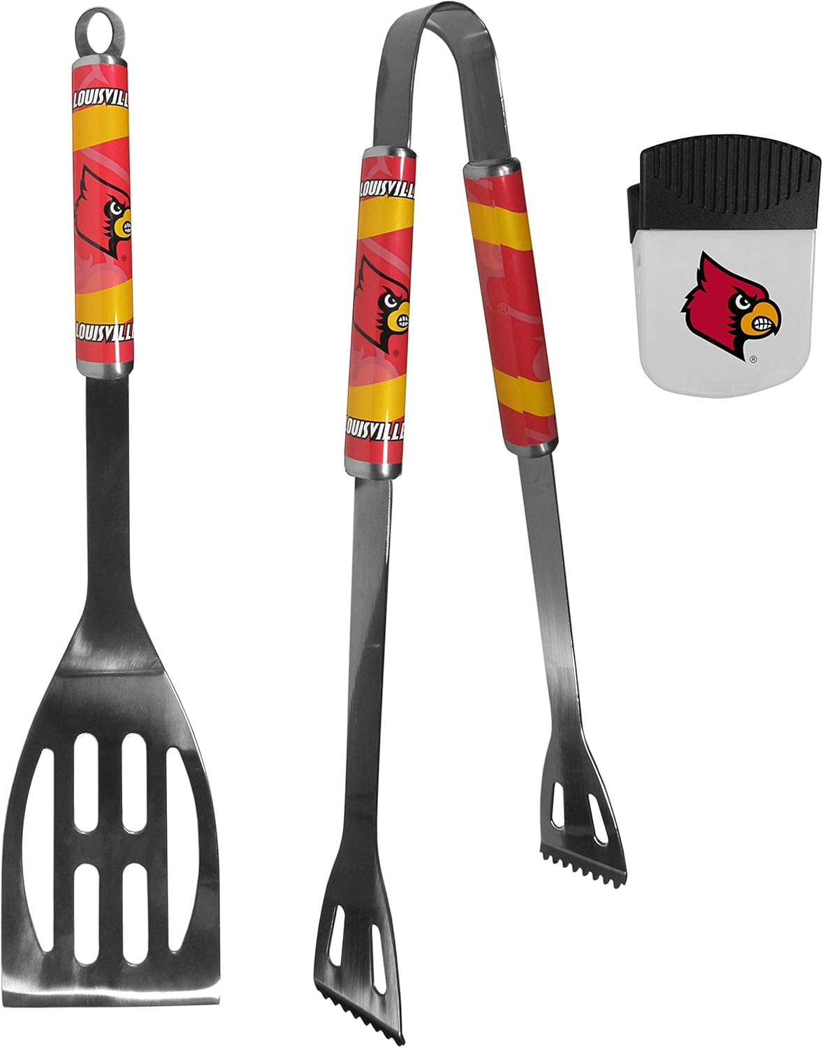 Siskiyou Sports NCAA Louisville Cardinals Unisex 2 pc BBQ Set and Chip Clip, Team Colors, One Size