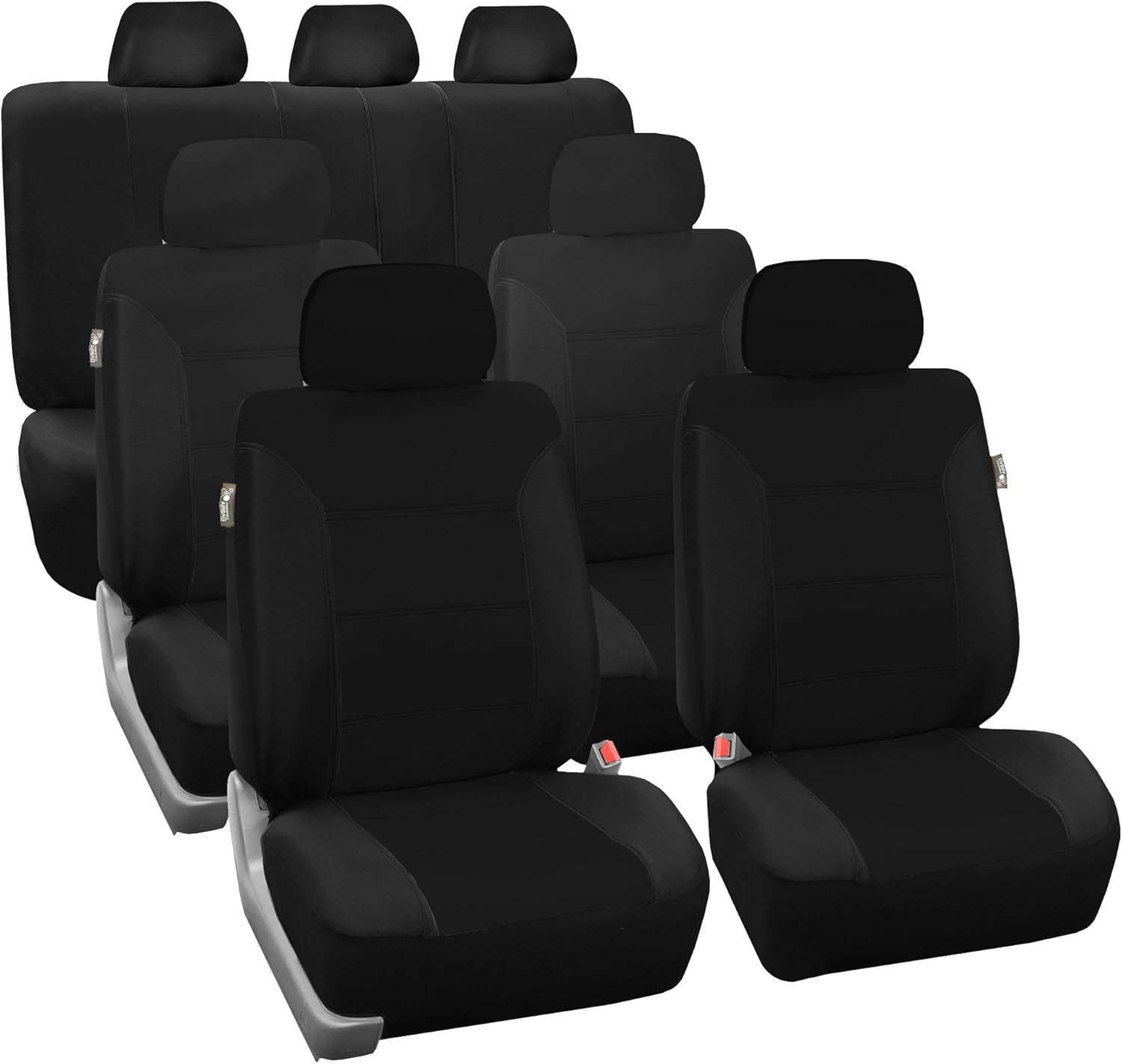 FH Group Automotive Seat Covers Three Row Classic Khaki Set