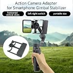Support caméra action pour DJI OSMO Mobile 7P/7/6/5/4 Stabilisateur Gimbal, Adaptateur pour Insta360 Ace Pro 2/1/DJI Décision 6/5 Pro/4/3, Compatible avec Go Pro HERO13 Black/12/11/10 Accessoires