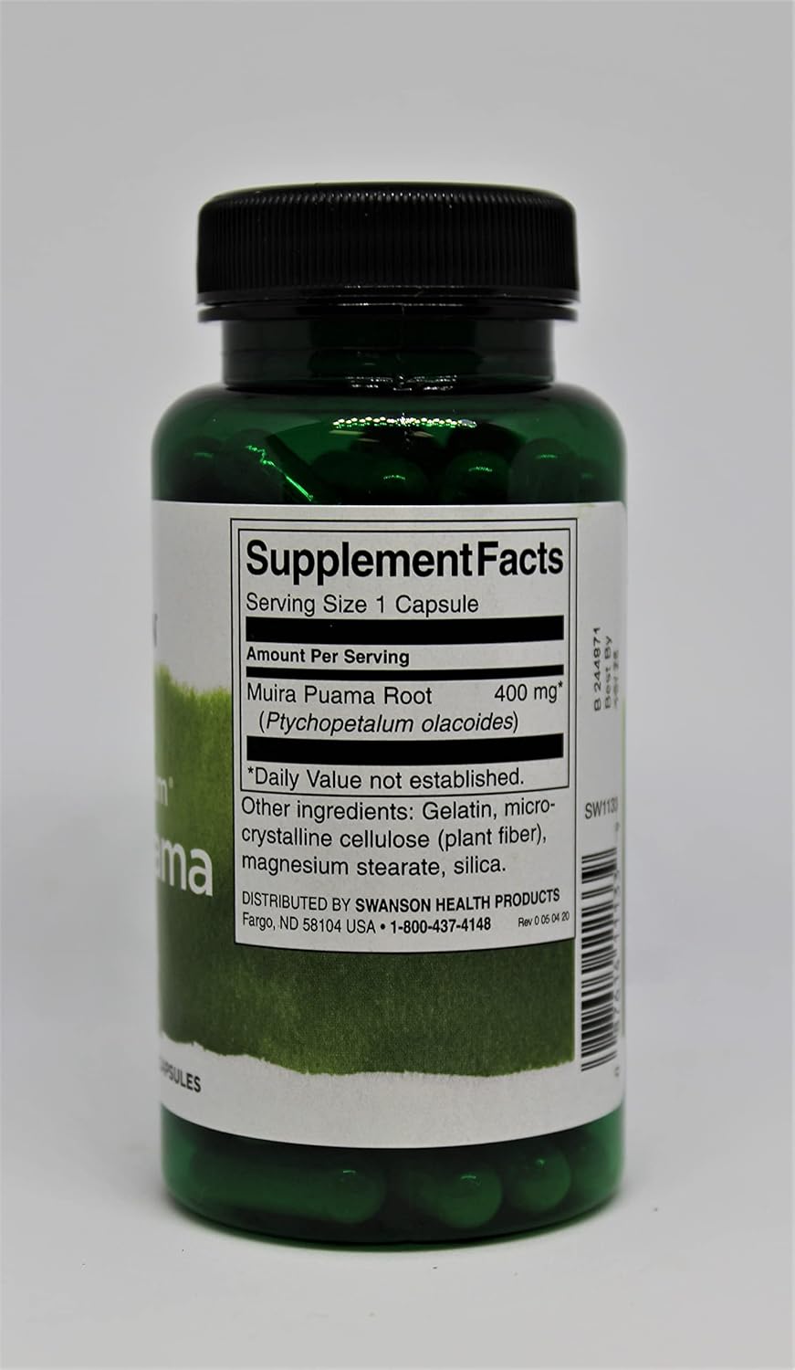 Swanson Muira Puama Root Sexual Health Virility Libido Boost Support Men's Women's Supplement 400 mg 90 Capsules (4 Pack) : Health & Household