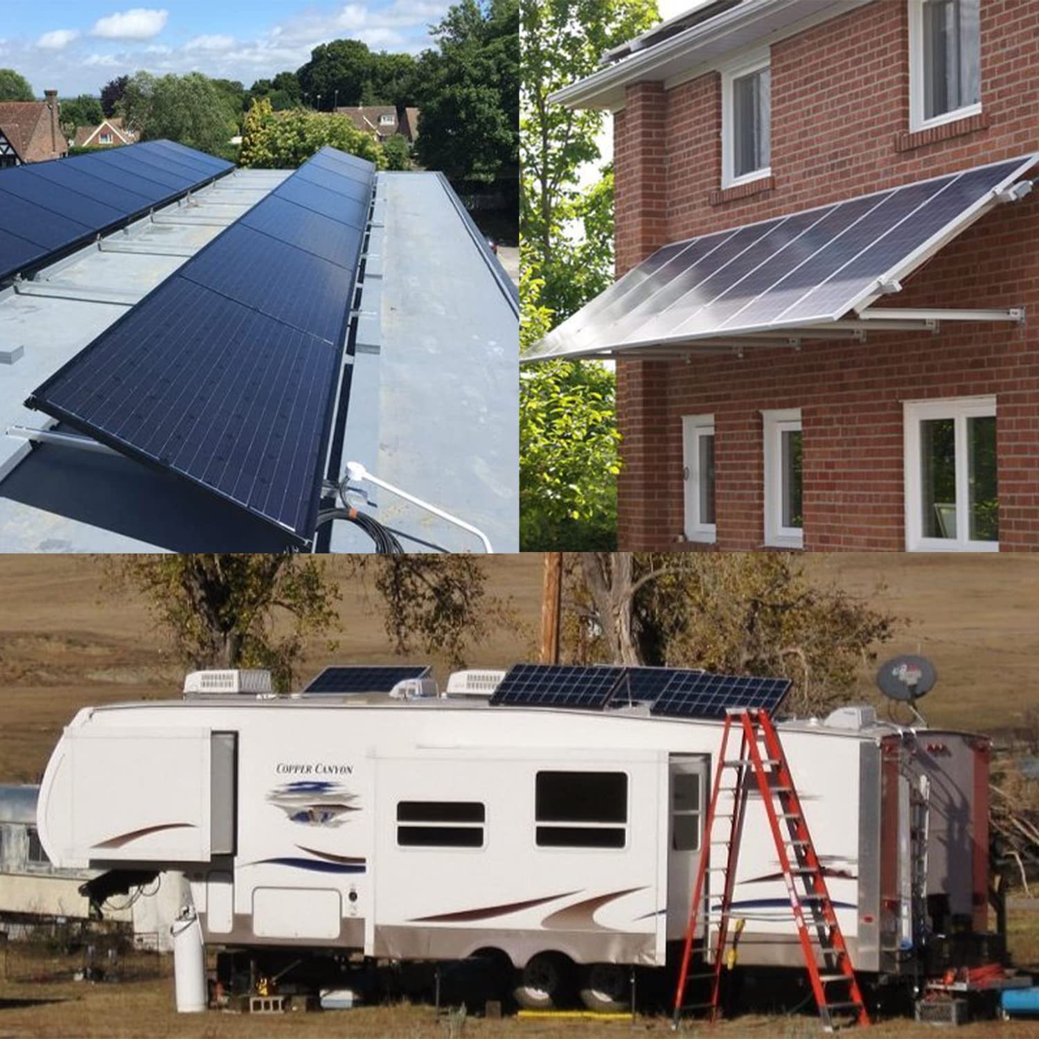 TEOV Zonnepaneelhouder, 0-60 graden, individueel verstelbaar, PVC- modulehouder, voor balkonkrachtcentrale, plat dak, baksteendak, bevestiging