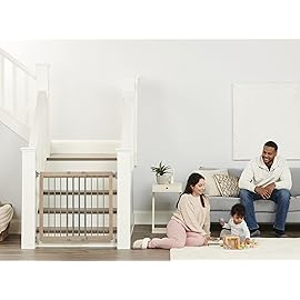 Regalo Heritage and Home Wooden Extra Wide Stairway and Hallway Walk Through Baby Safety Gate with Mounting Kit