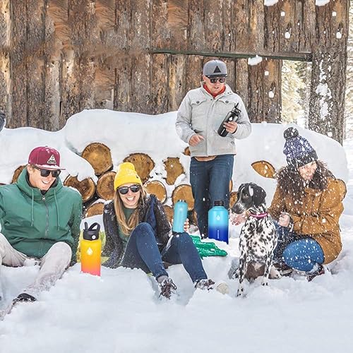 Miniatura 6 de SENDESTAR Botella de agua de acero inoxidable, botella de agua aislada de 40 onzas con tapa de popote nueva o tapa de boquilla, mantiene los