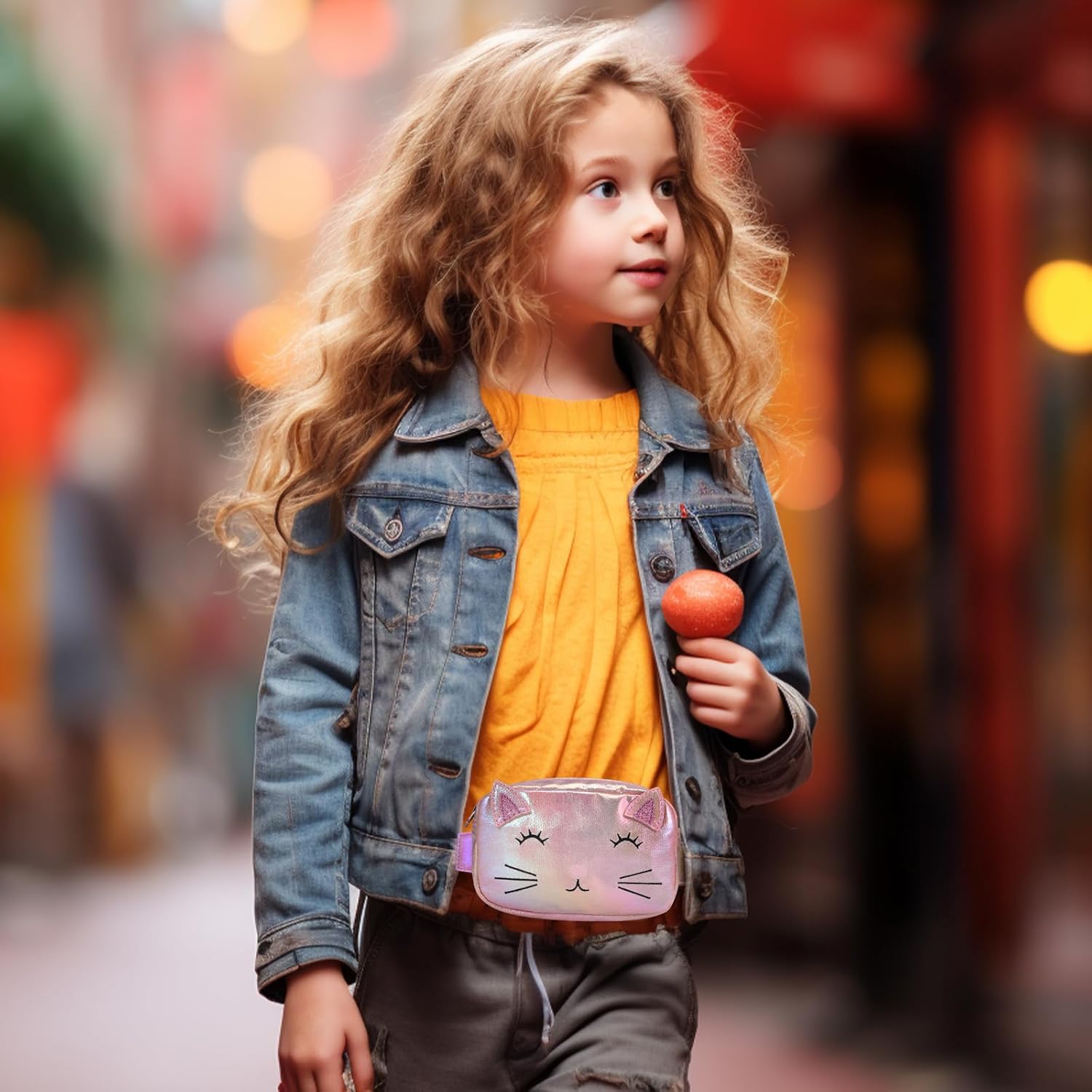 PinkSheep Kids Fanny Pack Girls, Children Cat Waist Pack, Belt Bag for Girls Girls Bag, Adjustable Belt for Children Sport Running, Camping, Trip - Image 4